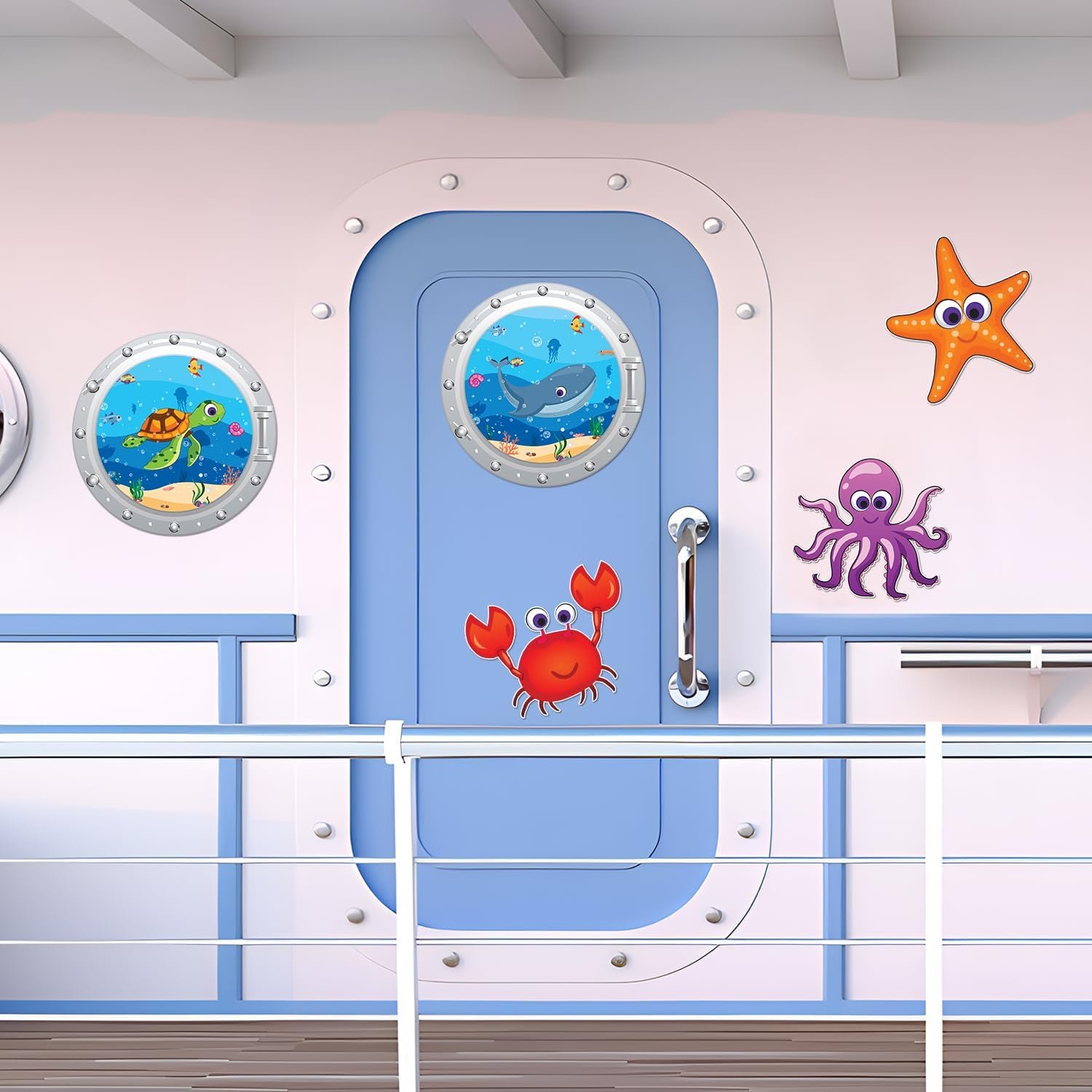 wholesale cruise door decorations magnetic - 5pcs large ocean animal cruise ship cabin door magnets decor, under the sea funny cruise magnet stickers for fridge refrigerator cars carnival party decor factory & supplier oem