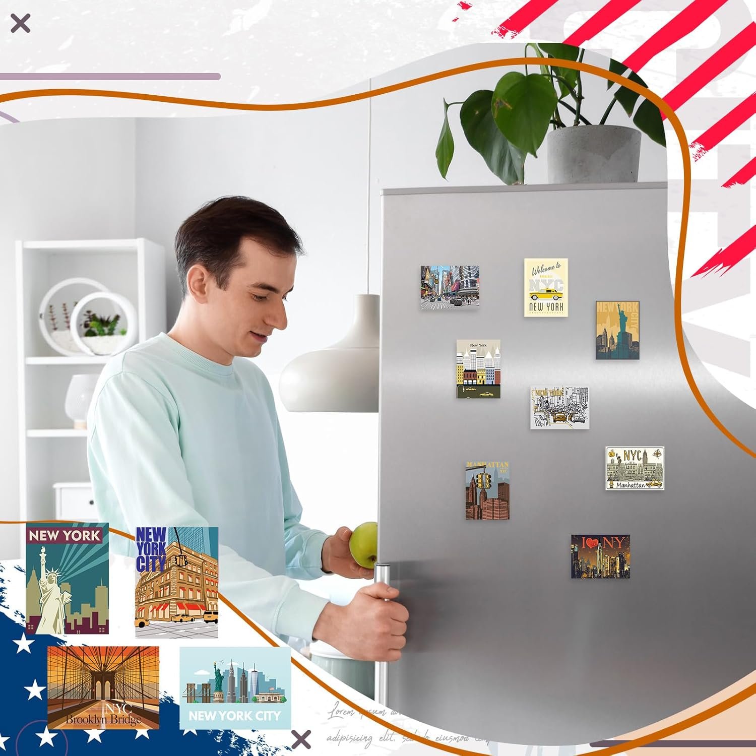 wholesale xuhal 36 pcs new york fridge magnet new york souvenirs gifts refrigerator magnets home decoration accessories factory & supplier oem
