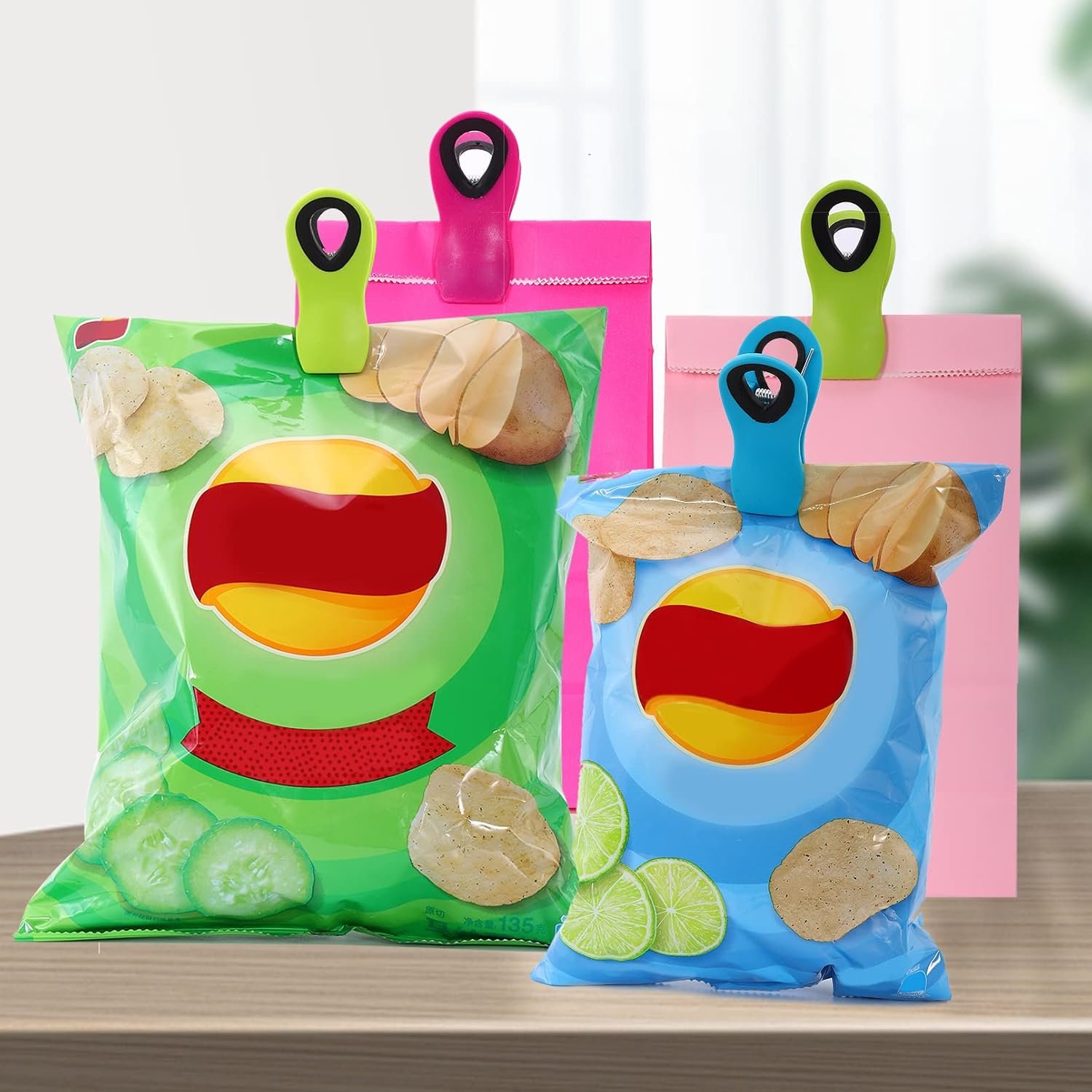 wholesale 18 pack magnetic bag clips - assorted bright colors for food storage & fridge organization factory & supplier oem