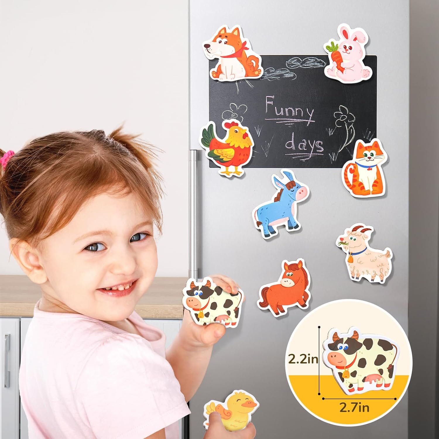 wholesale joycat wooden fridge magnets for kids – 10 cute farm animals refrigerator magnets for toddlers, large kids magnetic toys, fun educational learning gifts for toddlers 2 3 4 5 years old factory & supplier oem