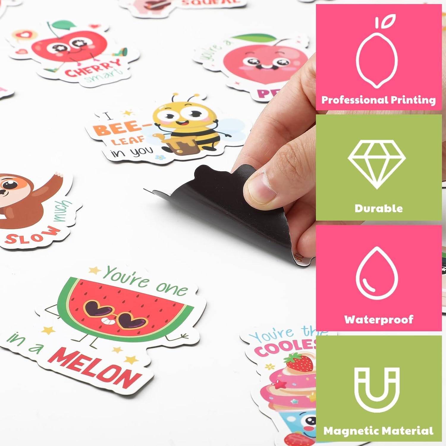 wholesale kanayu 16 pcs cute fridge magnets fun puns magnetic stickers decorative refrigerator decal funny magnets for locker fridge stickers for whiteboard laptop office adult (food and animal) factory & supplier oem