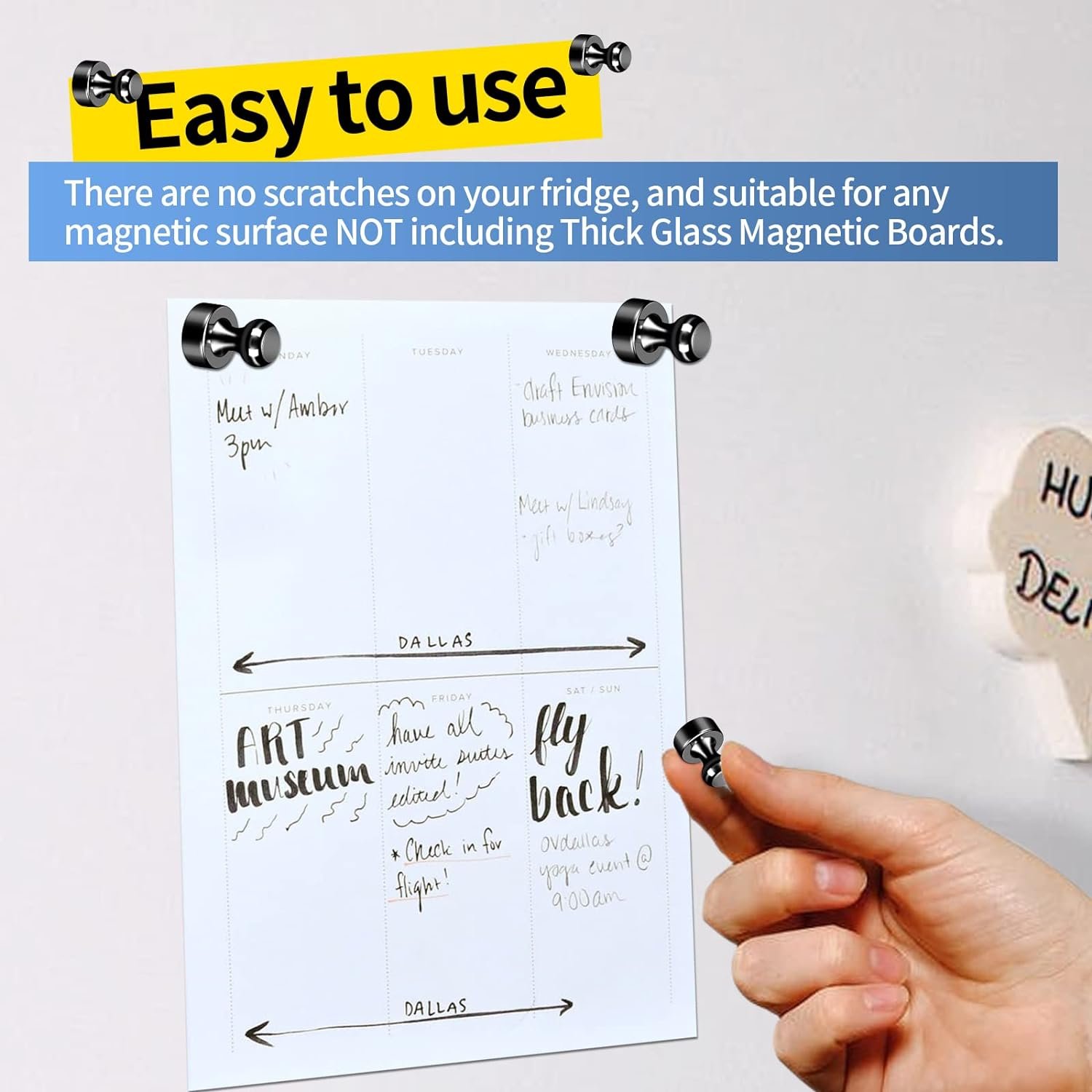 wholesale 24pack black fridge magnet refrigerator magnets strong magnets for whiteboard lockers fridge office classroom kitchen home adults factory & supplier oem