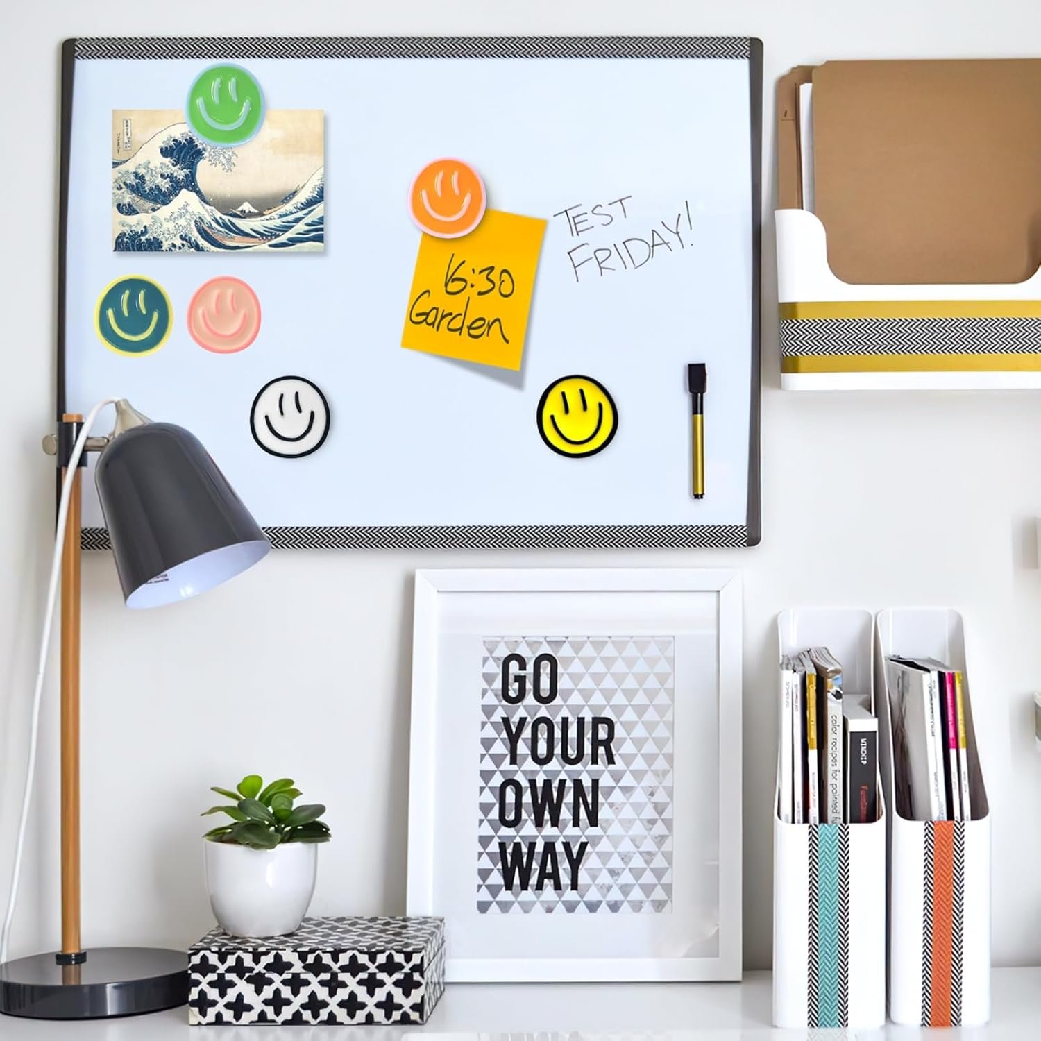 wholesale 16 pcs cute magnets for locker, whiteboard, refrigerator, funny resin smiley face fridge magnets for kitchen, office, classroom, cabinets – colorful, strong, durable fridge decorative accessories factory & supplier oem