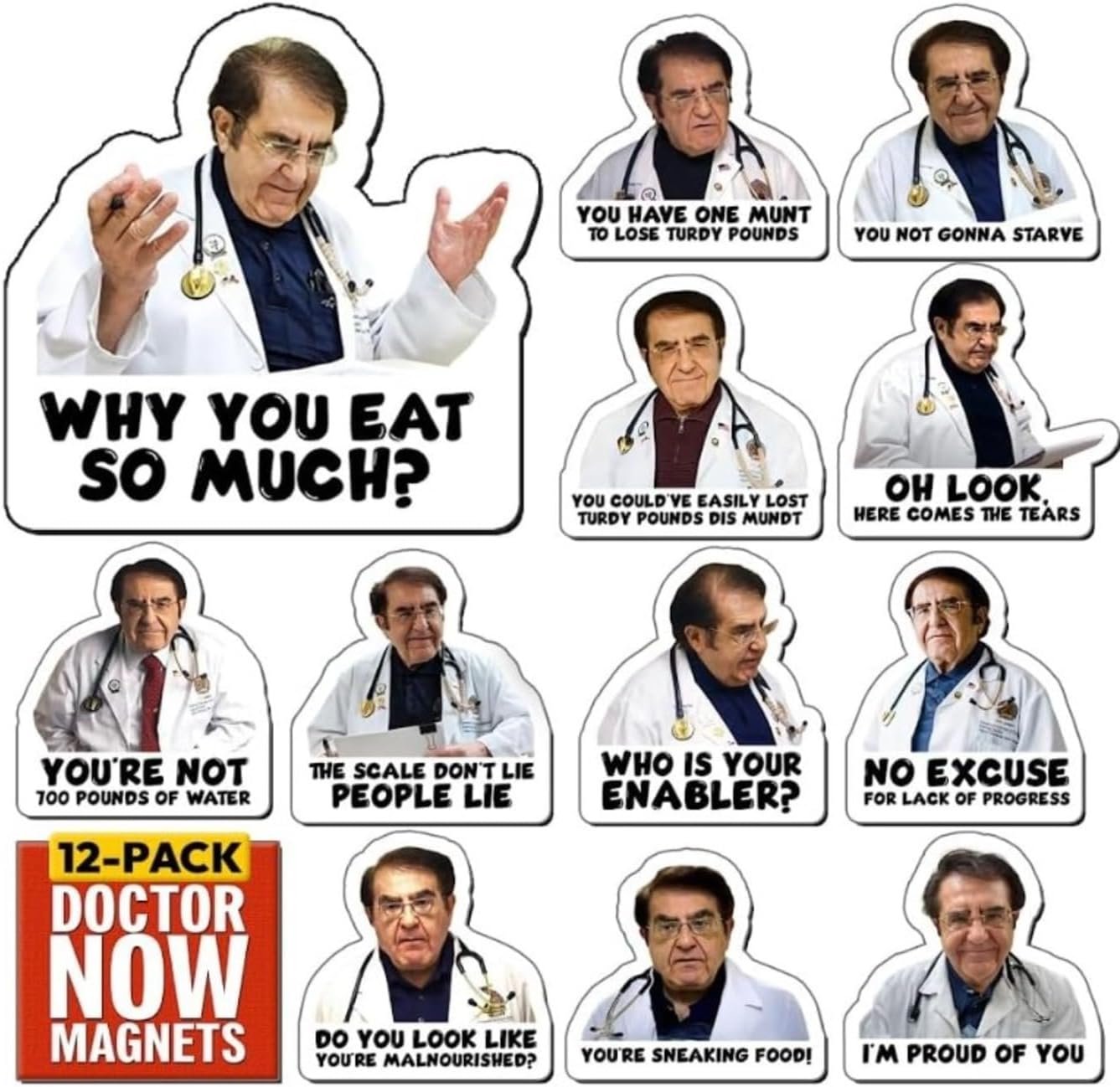 wholesale pack of 12, dr now magnets fridge, dr. nowzaradan fridge magnet - 3