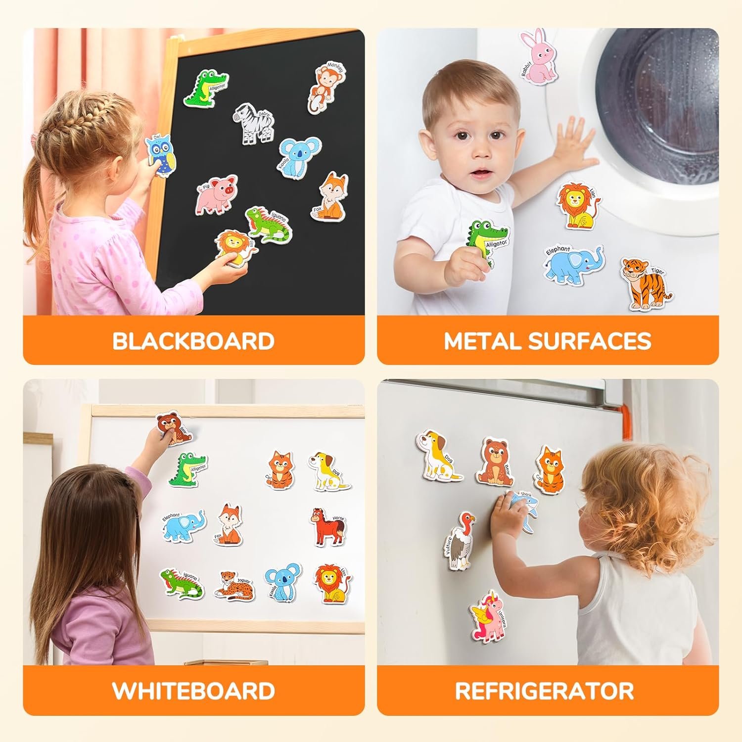 wholesale joycat wooden magnets for kids – 26 cute a-z animals fridge magnets for toddlers, large magnetic animal refrigerator toys, fun educational learning gifts for toddlers 2 3 4 5 years old factory & supplier oem