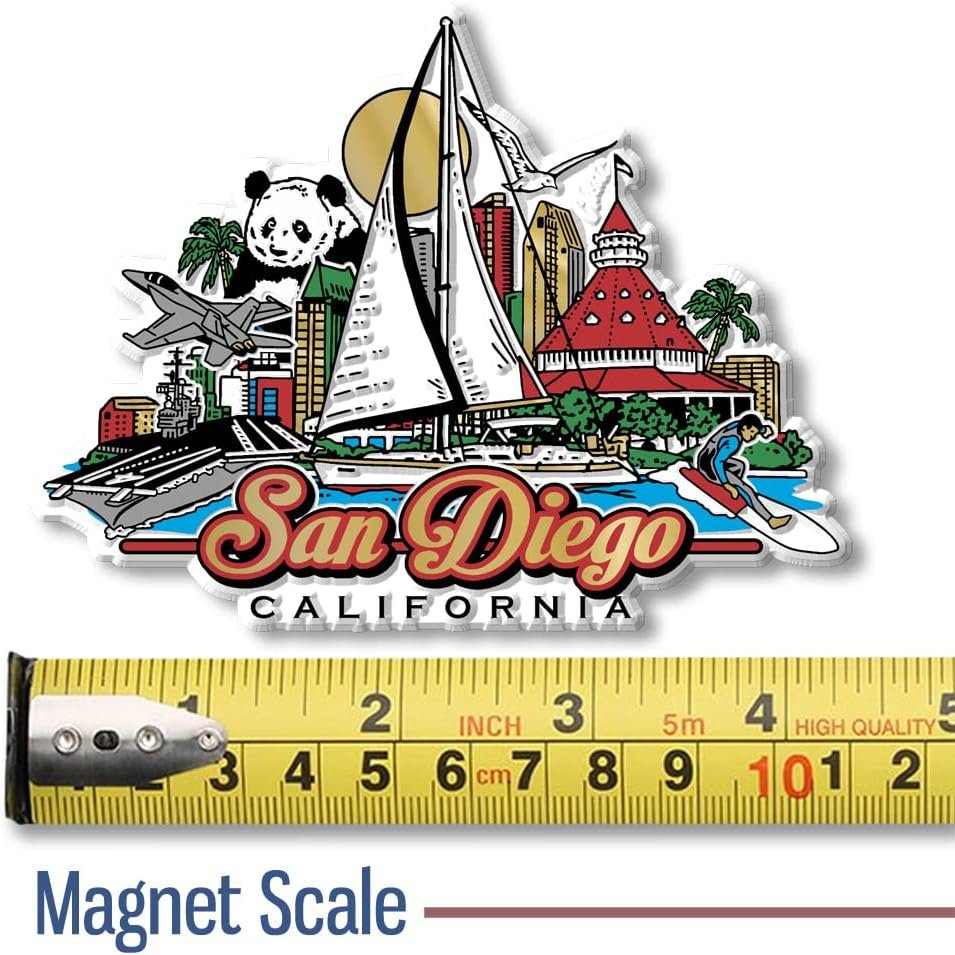 wholesale san diego city magnet by classic magnets, collectible souvenirs made in the usa, 4.3