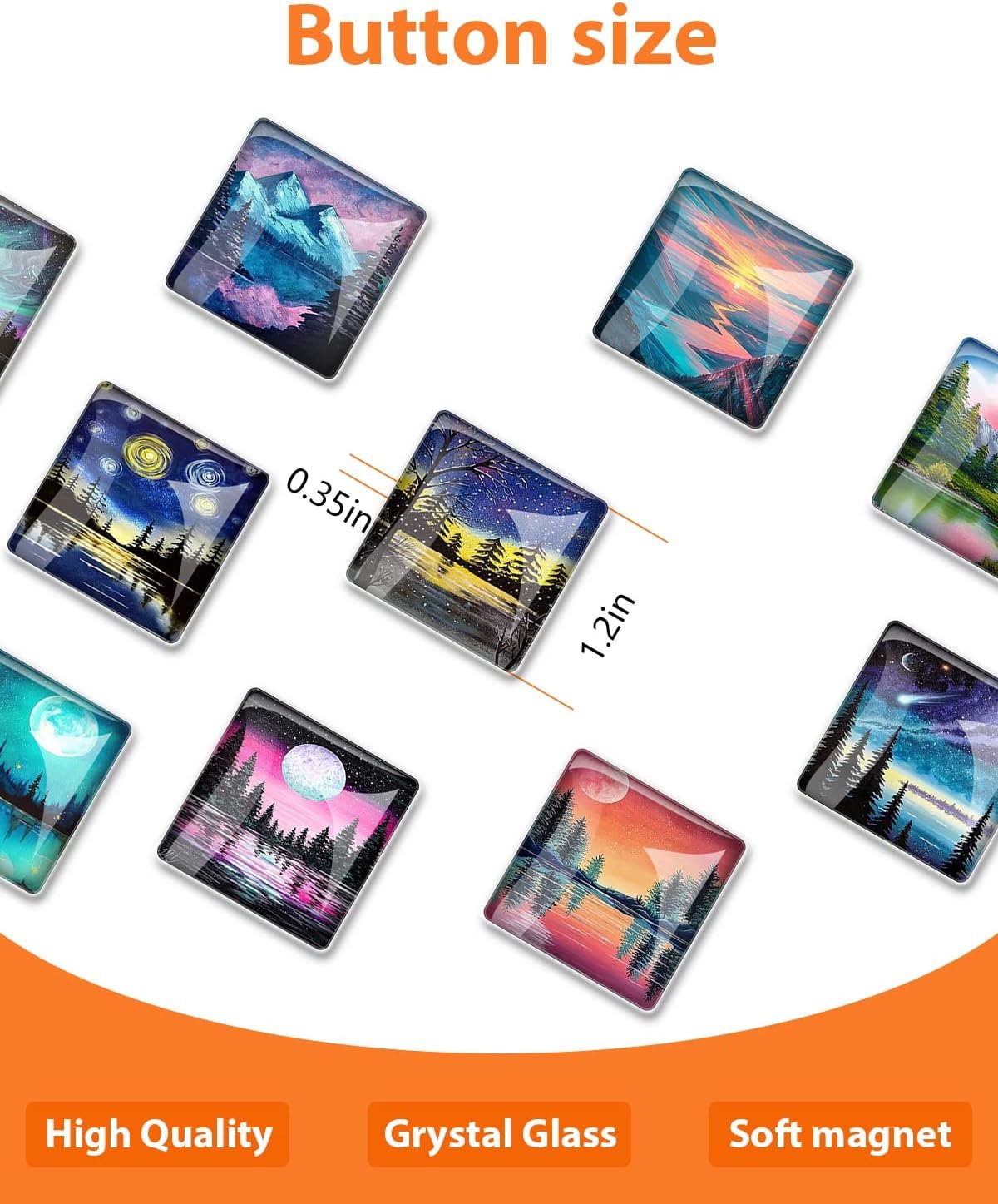 wholesale 12 pcs glass strong refrigerator magnets fridge, colorful square fridge magnets decorative for office whiteboard, cabinet, dishwasher, locker factory & supplier oem