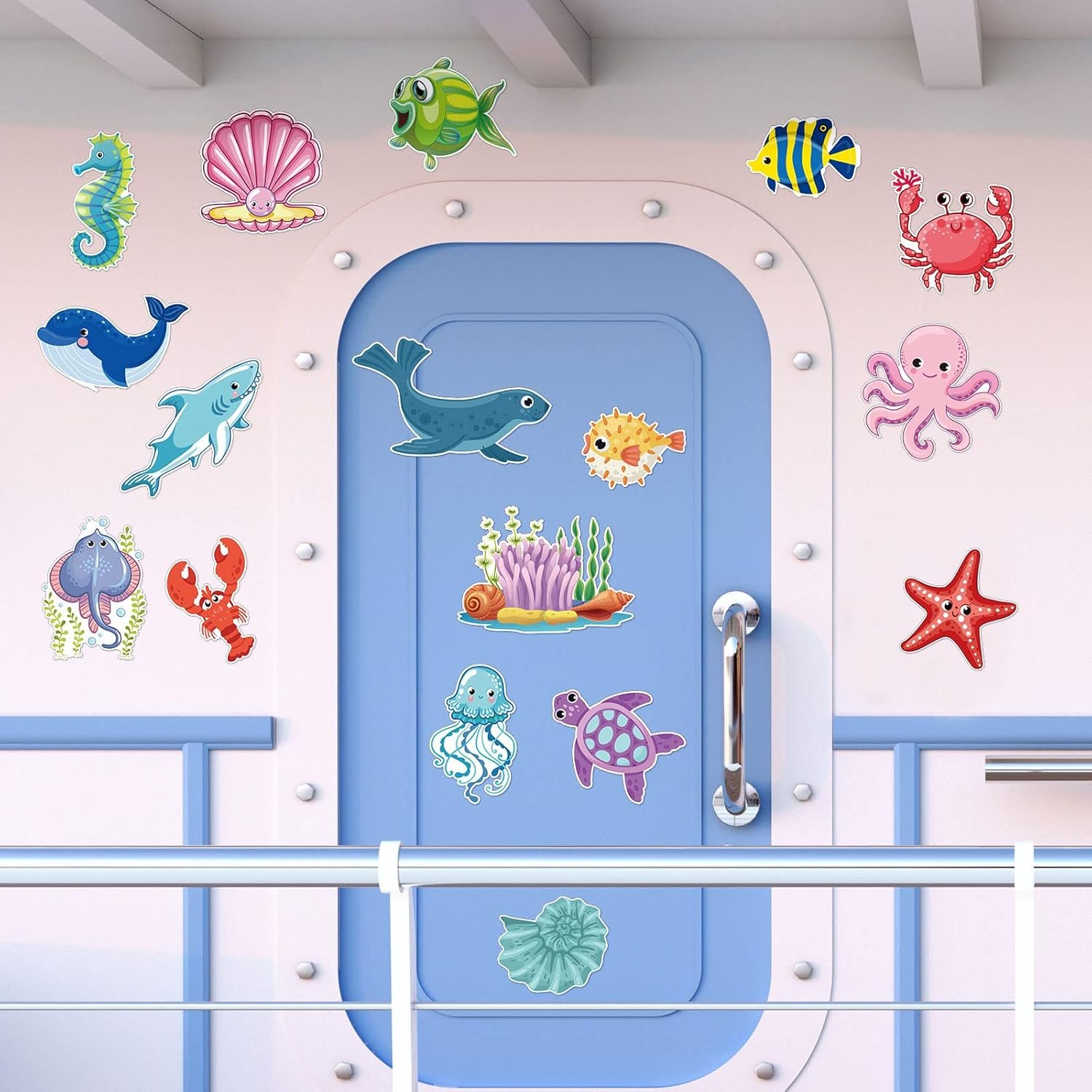 wholesale 24 pcs ocean cruise door decorations magnetic sea animal car magnets fish fridge magnets for door animal turtle crab magnet stickers for car (sea animals) factory & supplier oem