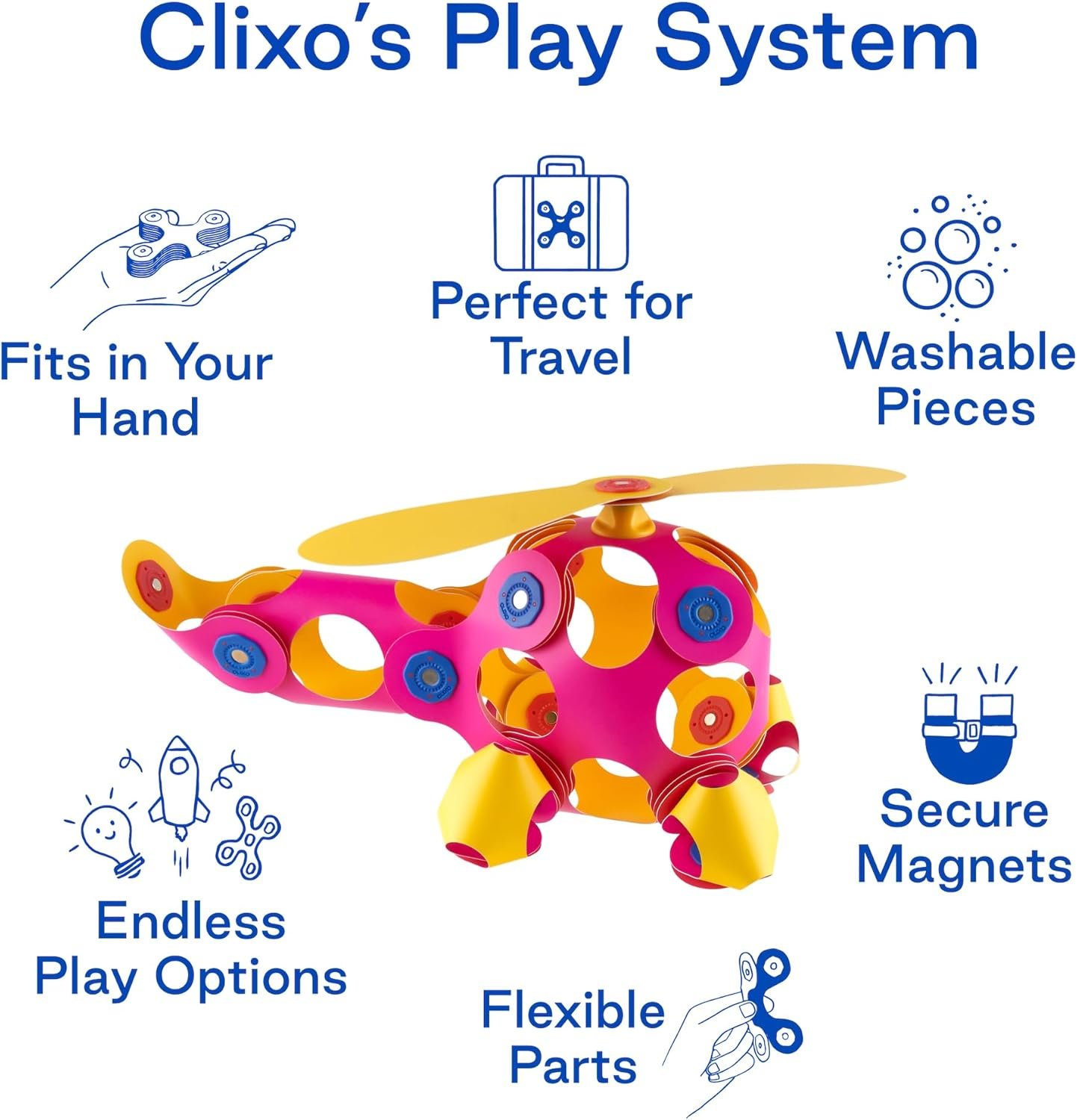 wholesale clixo crew 30 piece pack - the flexible, durable, imagination-boosting magnetic building toy - modern, modular designs for hours of stem play. a multi-sensory magnet toy experience anywhere! ages 4-99 factory & supplier oem