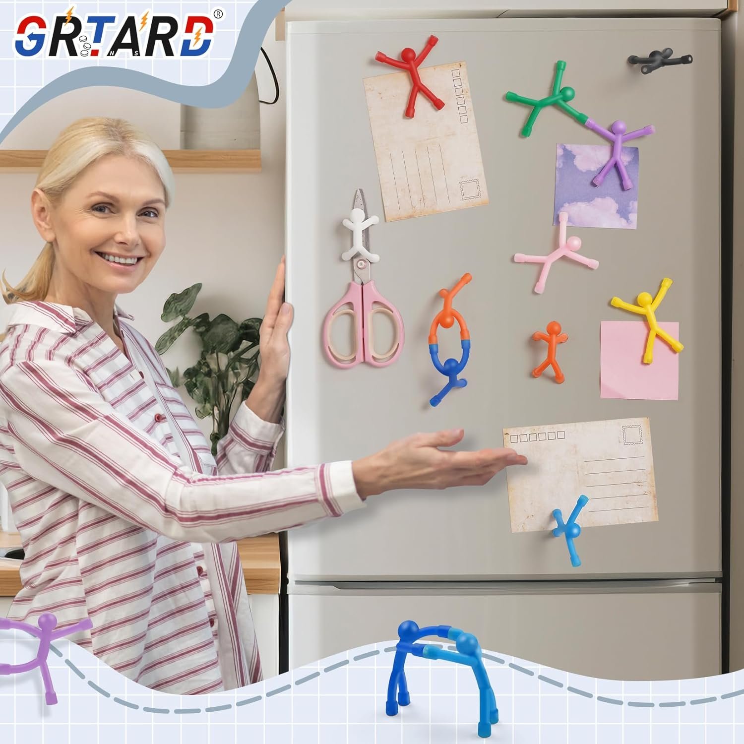 wholesale grtard 10 pcs fridge magnets men, mini magnetic people, small colorful magnets fridge, funny magnets flexible magnets fun magnets for whiteboard, cute magnets for fridge, lockers, office, door factory & supplier oem