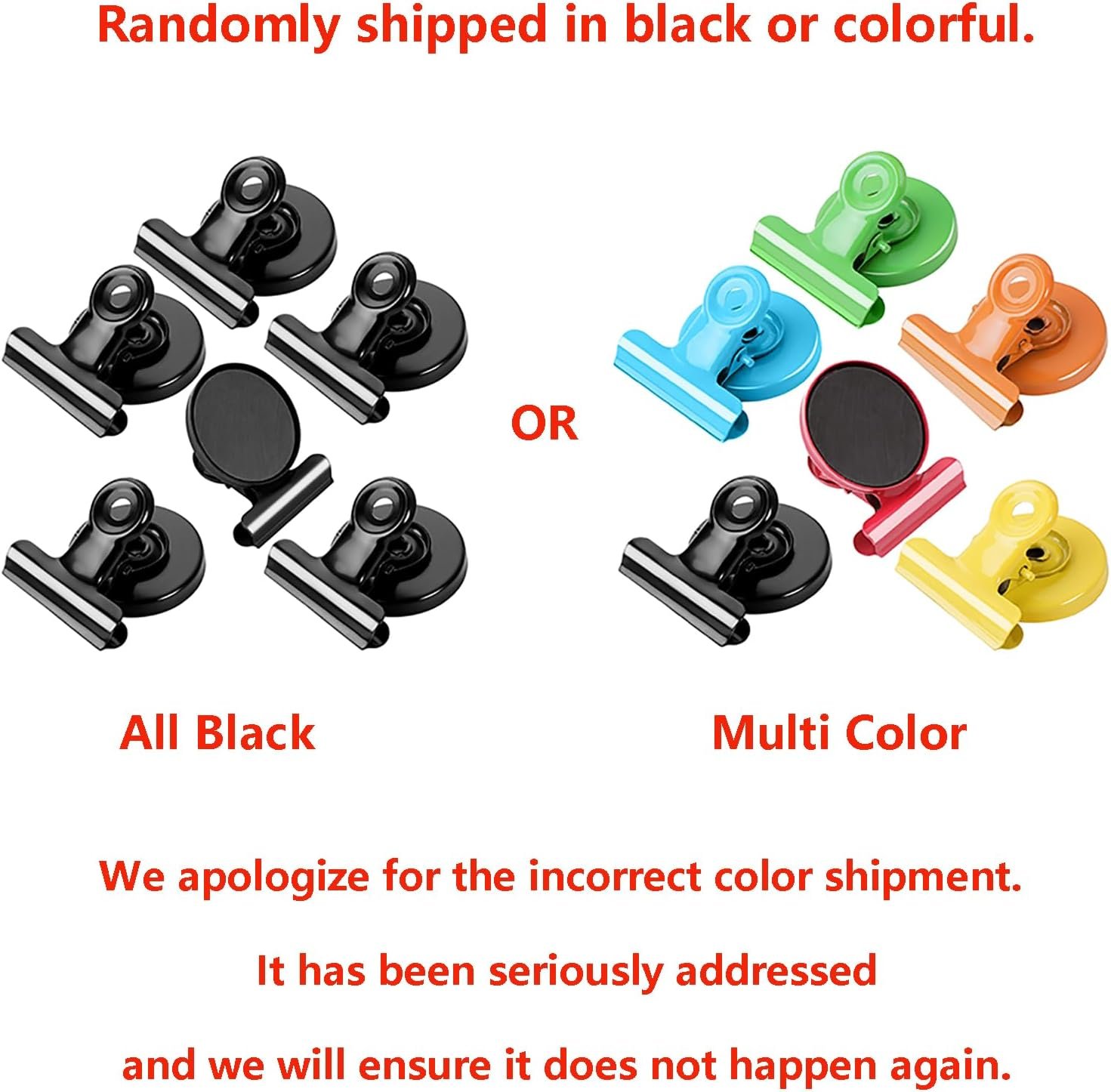 wholesale vndueey 6 pack fridge magnets refrigerator magnets, magnetic clips for whiteboard, magnet clips for kitchen office organizing & decorating（all black or colorful randomly send） factory & supplier oem