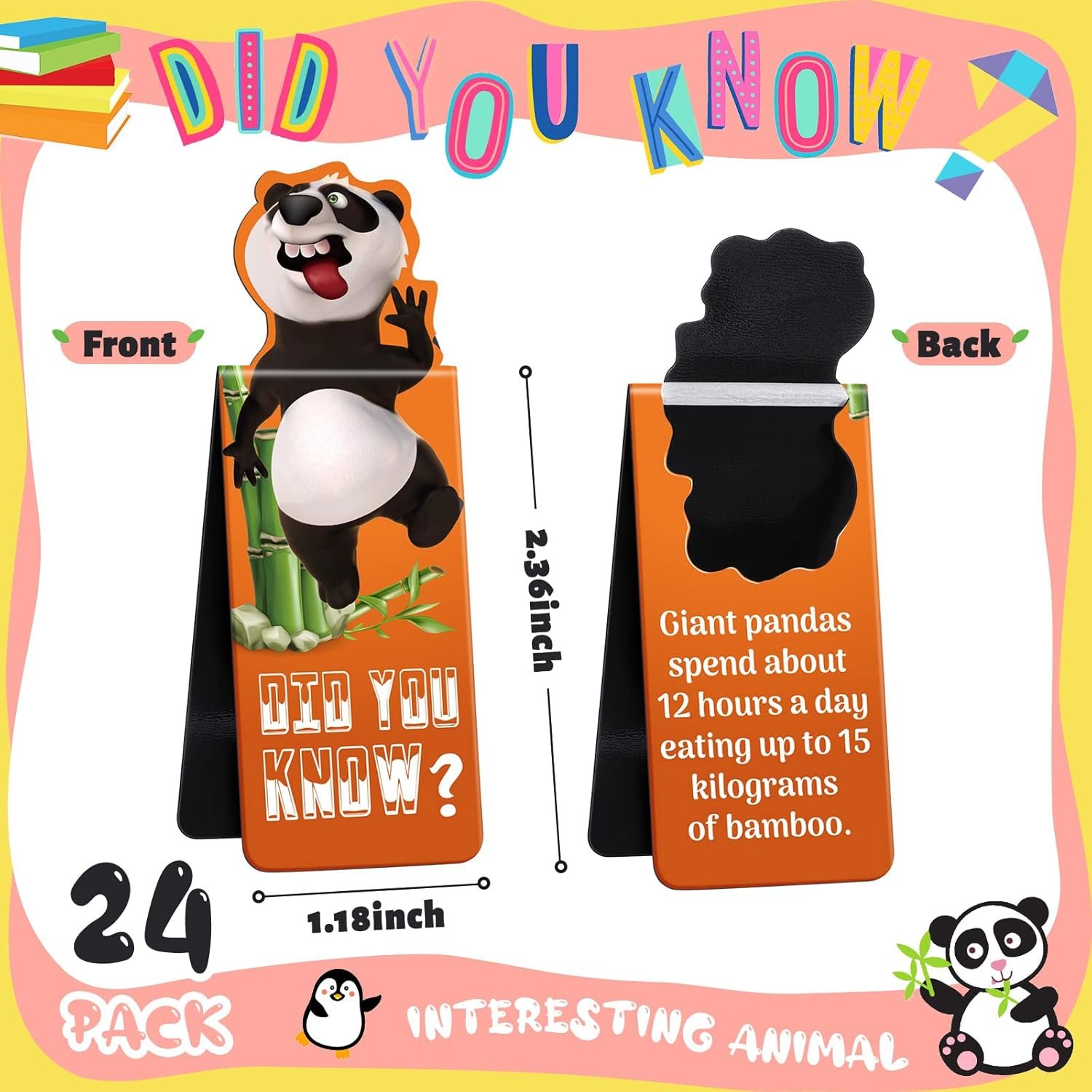 wholesale sepamoon 24 pcs magnetic bookmarks book marks cute magnet page markers page clips funny animal bookmarks for students teacher reading party favor (animal style) factory & supplier oem