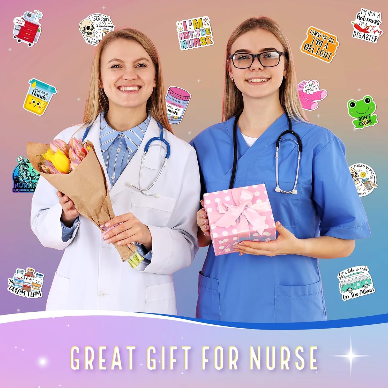 wholesale 25 pcs funny nursing magnets for locker whiteboard reusable medical themed magnets decal fun cool magnetic nurse week gifts for nurses fridge refrigerator office factory & supplier oem