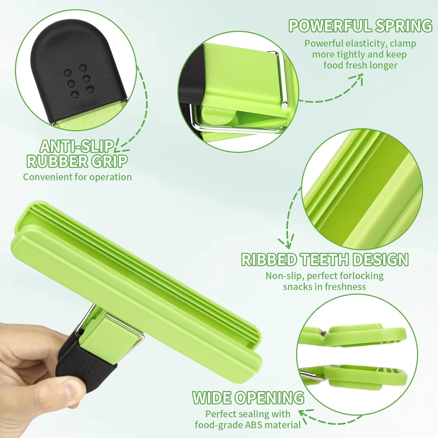 wholesale leezmark 11 pcs chip clips, bag clips for food storage, assorted sizes potato chip clips magnetic bag clips for chip bread snack clips, heavy duty bag sealing clips food clips factory & supplier oem