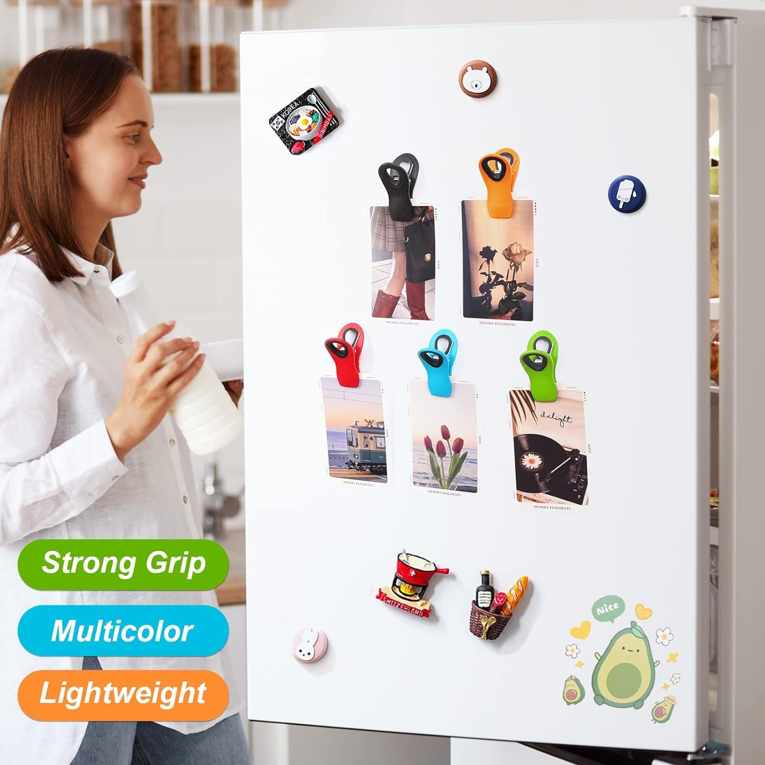 wholesale 16 pack chip clips bag clips, multicolor clips for food packages, multipurpose magnetic clips, chip clips bag clips food clips, refrigerator magnet clips chip clip, bag clips for food storage factory & supplier oem