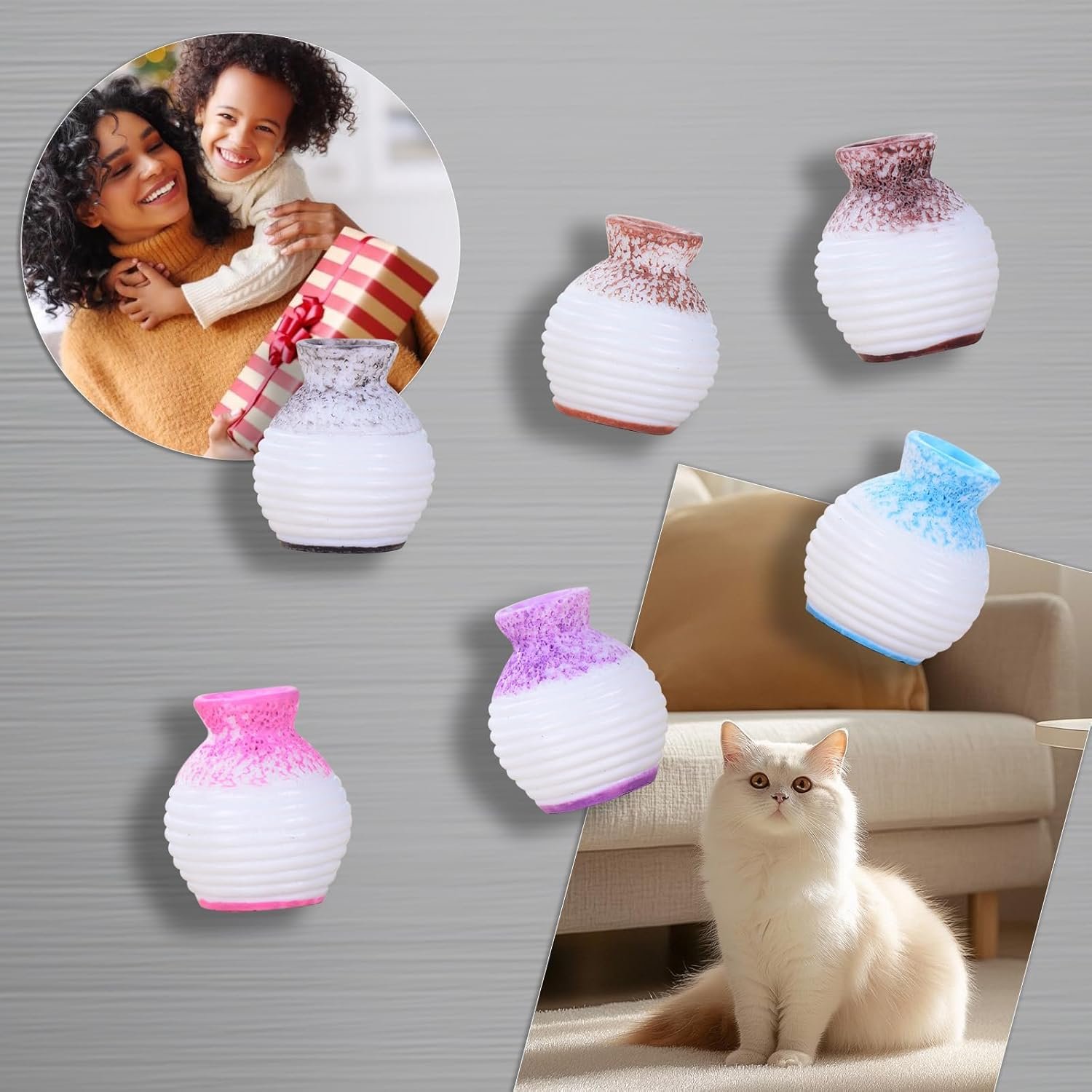 wholesale mini vase magnets for fridge, funny mini plant magnets for refrigerator decor kitchen home,thoughtful for plant lovers (6pcs) factory & supplier oem