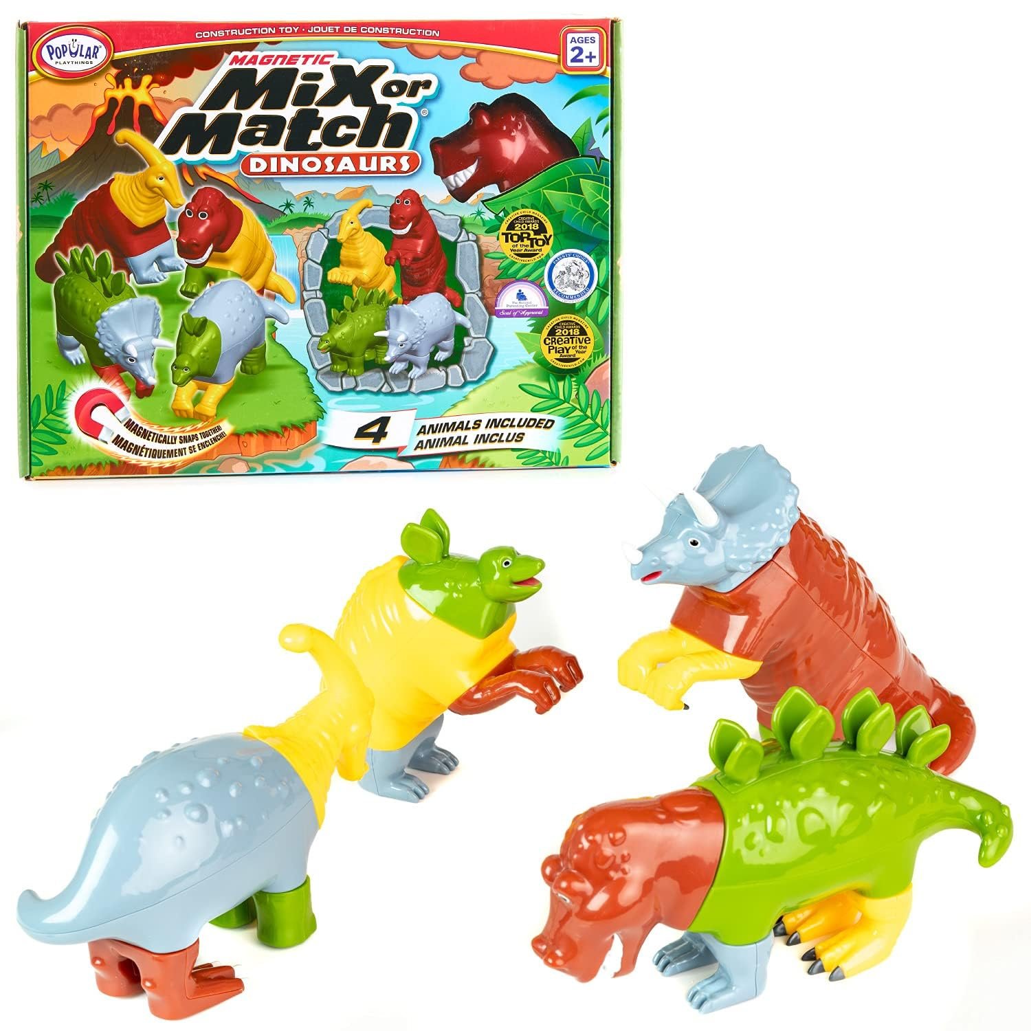 wholesale magnetic mix or match dinosaurs toy play set, 15 pieces factory & supplier oem