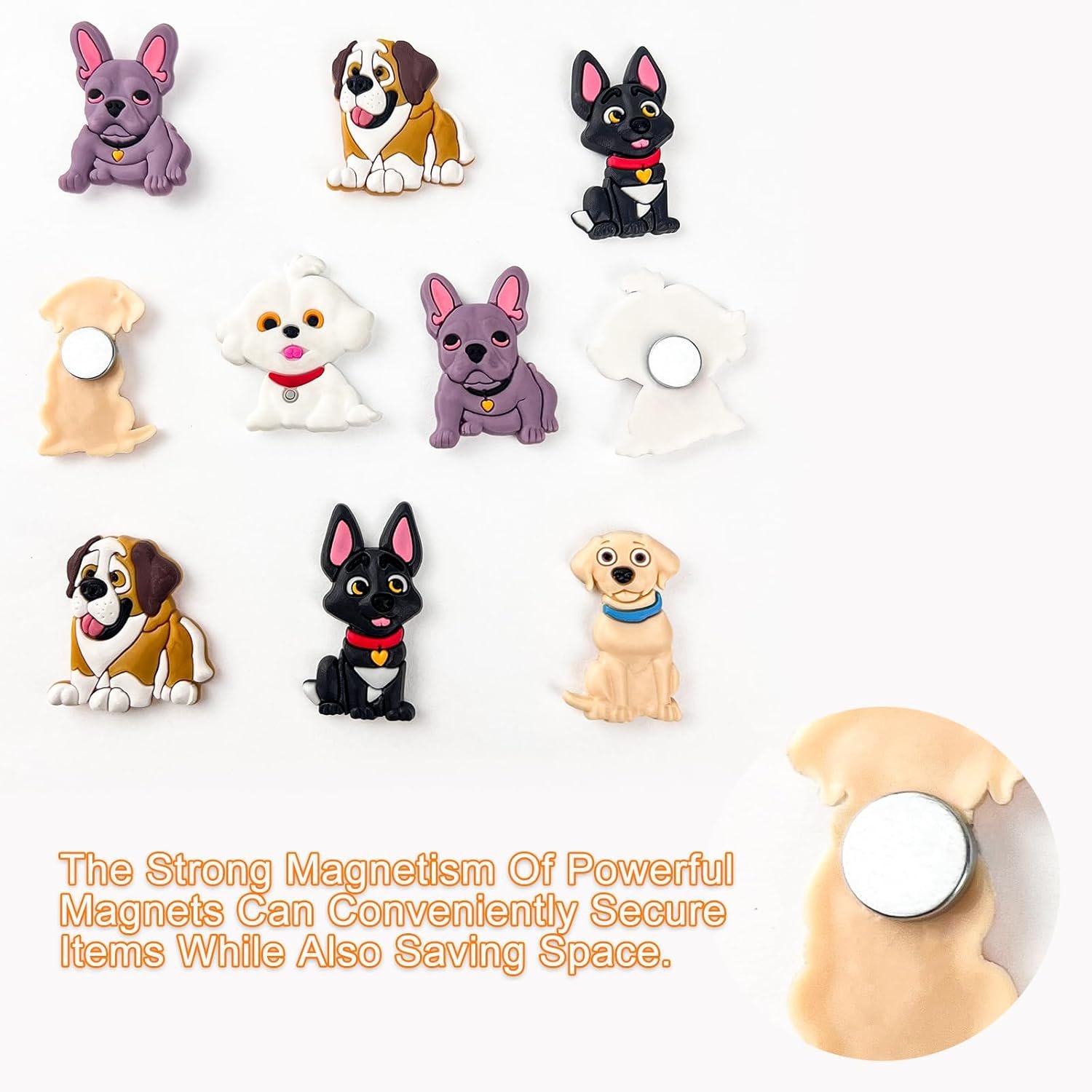 wholesale 10 pcs - strong fridge magnets - holding up 20 pcs a4 paper for each magnet, cute locker accessories with 5 pattern dog charms, cool things for office kitchen whiteboard deco factory & supplier oem