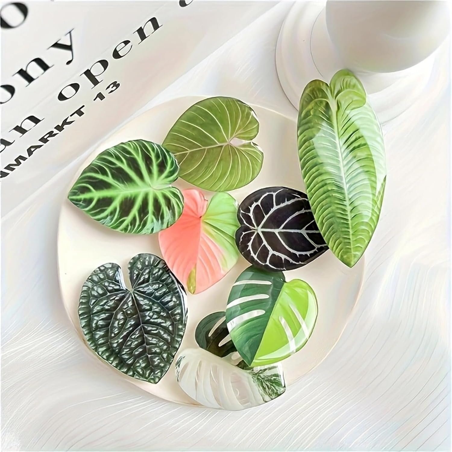 wholesale decorative leaf shaped magnets for home, set of 8, living room, kitchen, bedroom decor (8) factory & supplier oem