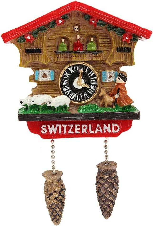 wholesale handmade 3d resin cuckoo clock travel souvenirs creative refrigerator stickers home decoration switzerland factory & supplier oem