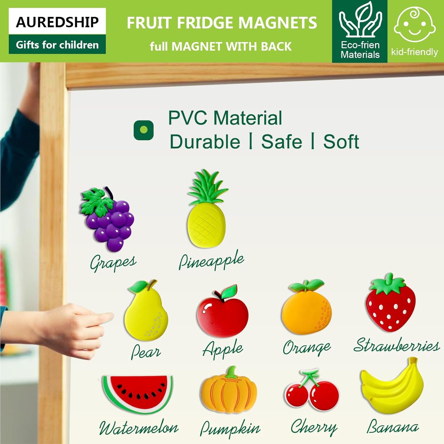 wholesale refrigerator magnets for toddlers, cute fruit fridge magnets for kids large size toddler magnets for refrigerator full back magnets for babies ages 3＋gift factory & supplier oem