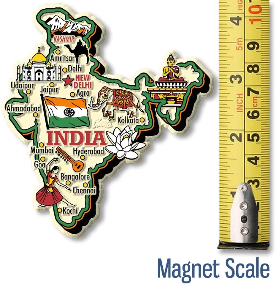 wholesale india jumbo country map magnet by classic magnets, collectible souvenirs made in the usa factory & supplier oem