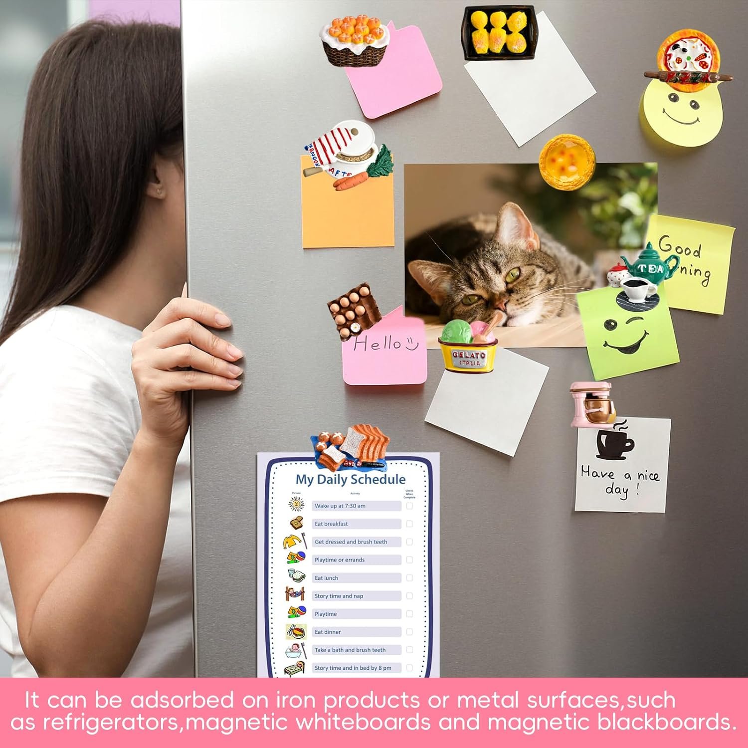wholesale 16 pcs fridge magnets, 3d resin cute food shaped magnets for home decor, refrigerator, magnetic whiteboard or blackboard factory & supplier oem
