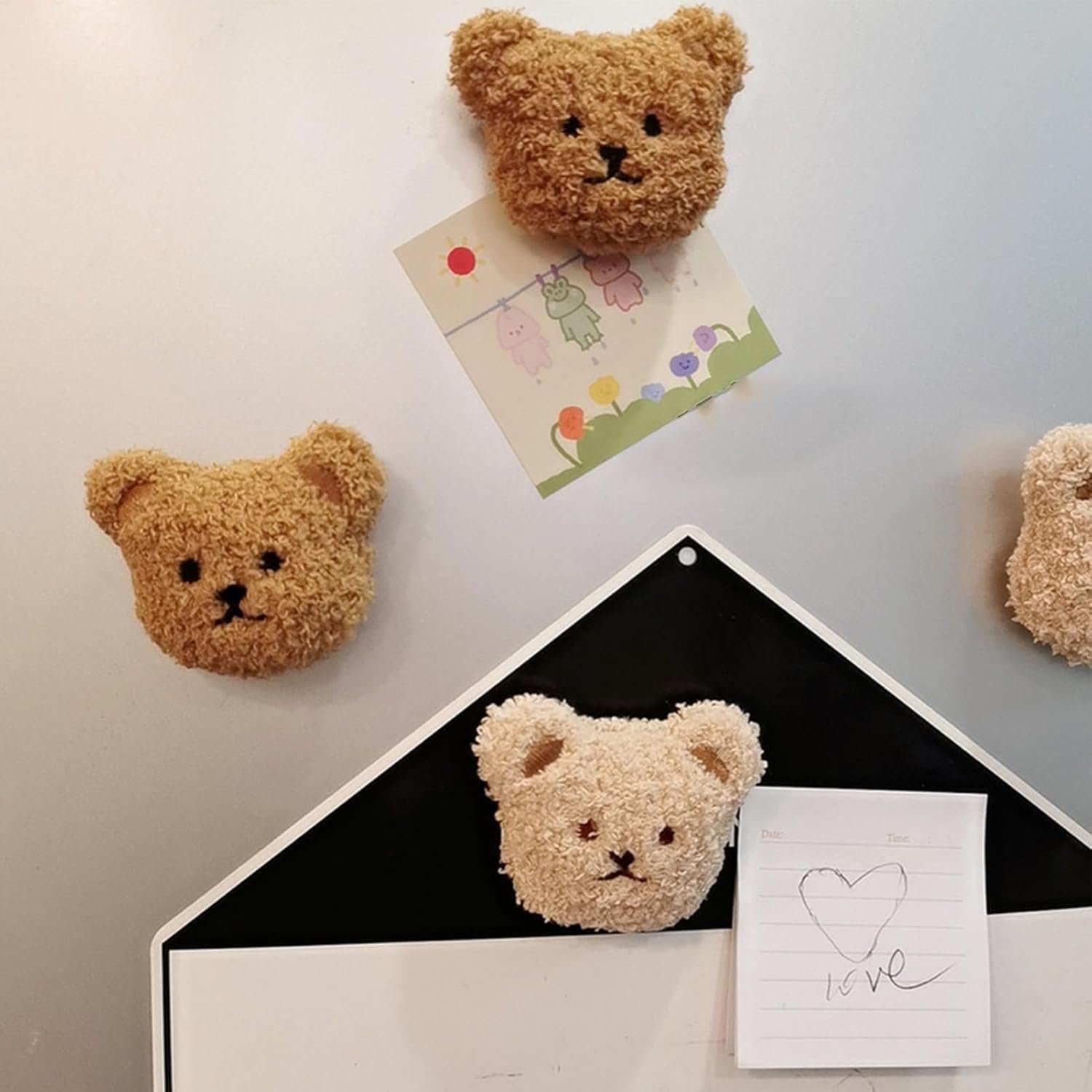 wholesale cute refrigerator magnets, plush bear fridge magnet 3d animal kitchen decoration kitchenware refrigerator stickers for whiteboard, home, office, coffee decor(coffee) factory & supplier oem