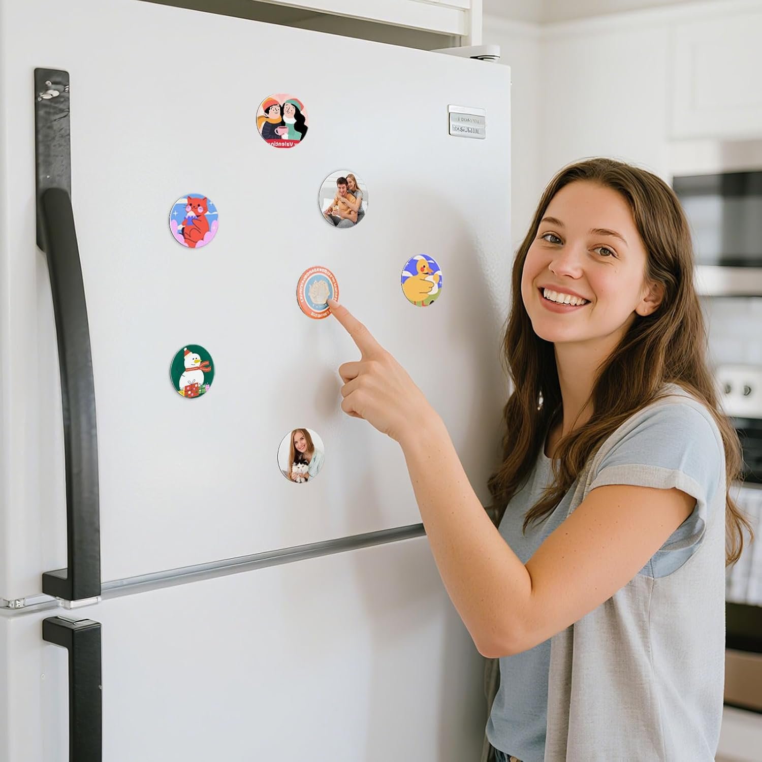 wholesale sublimation magnet blanks set,40pcs 2.16''x2.16''custom round fridge magnets,personalized decoration for home kitchen refrigerator microwave oven officer,picture magnets best diy craft gifts factory & supplier oem