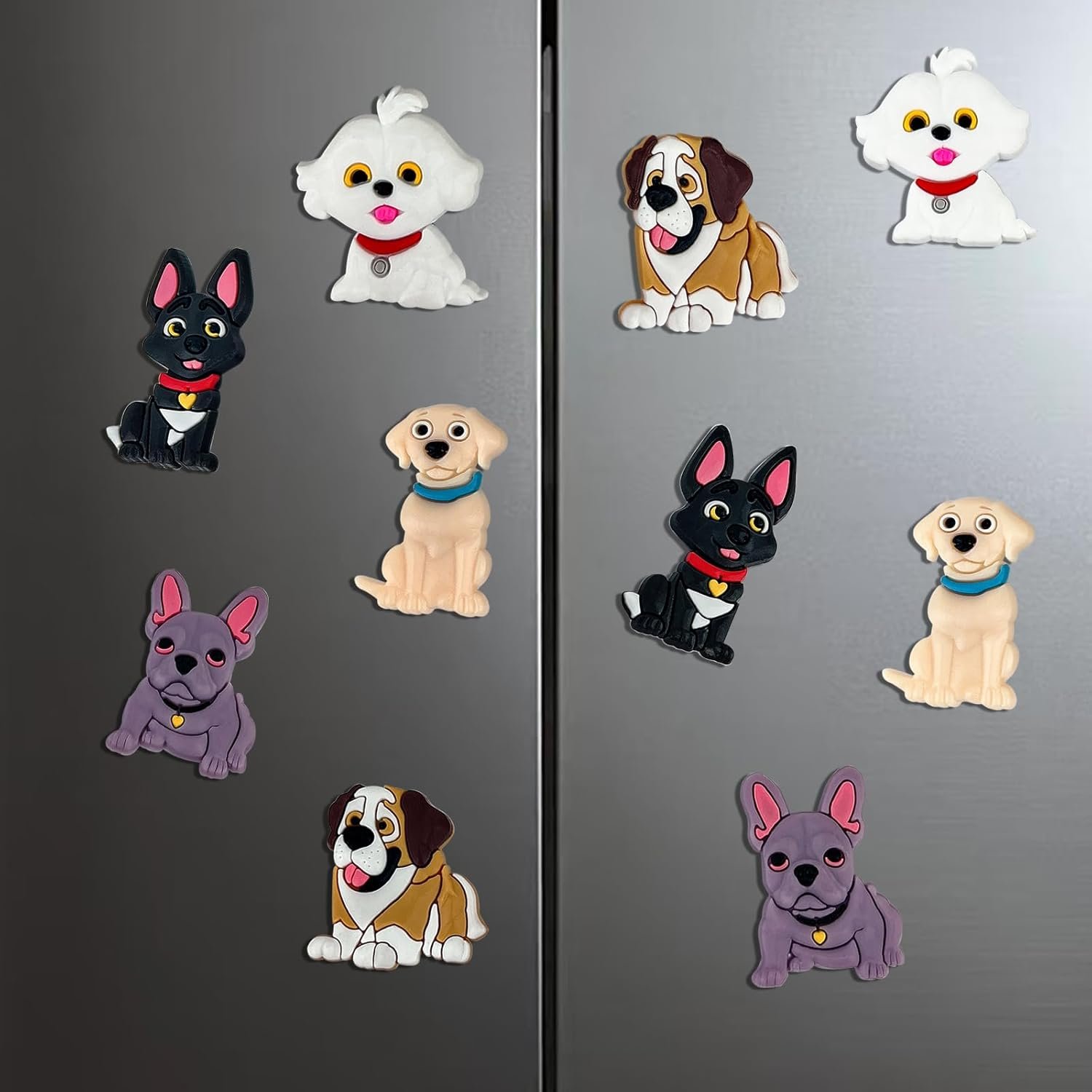 wholesale 10 pcs - strong fridge magnets - holding up 20 pcs a4 paper for each magnet, cute locker accessories with 5 pattern dog charms, cool things for office kitchen whiteboard deco factory & supplier oem