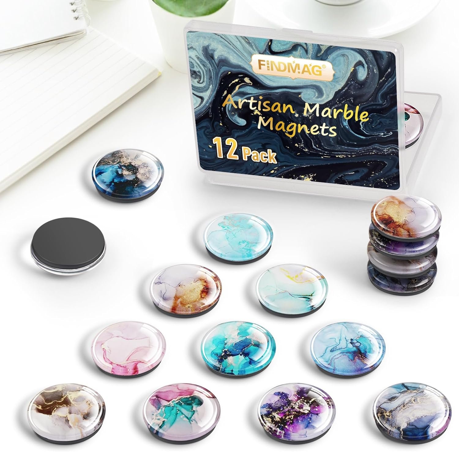 wholesale findmag 12 pcs cute fridge magnet sticker, glass refrigerator magnets, strong magnets for whiteboard, classroom, kitchen, office, home, cabinet, and photos factory & supplier oem