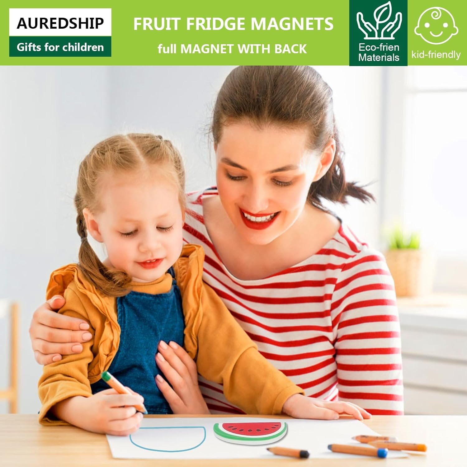 wholesale refrigerator magnets for toddlers, cute fruit fridge magnets for kids large size toddler magnets for refrigerator full back magnets for babies ages 3＋gift factory & supplier oem