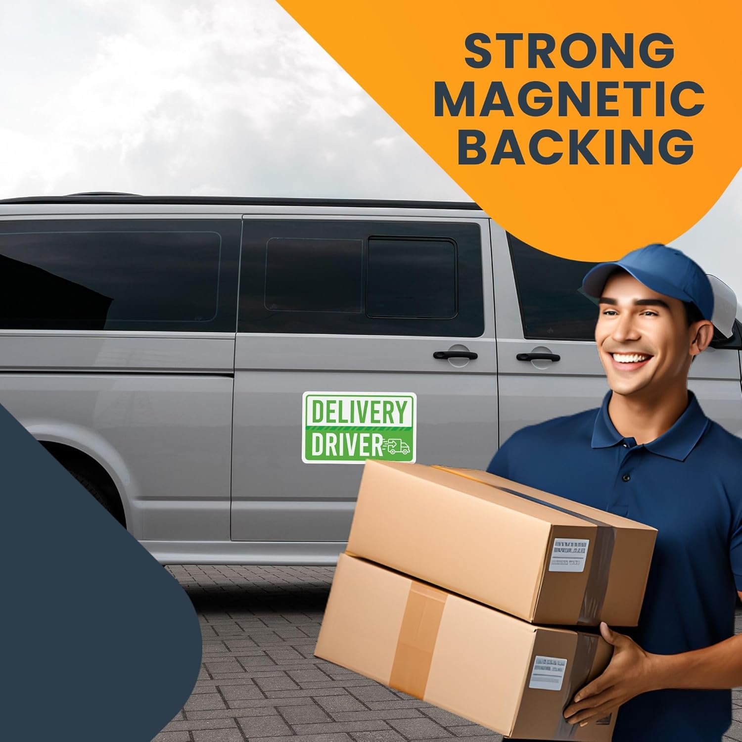 wholesale magnet me up green delivery driver frequent stops magnet decal, 5x8 inch, automotive magnet for car, truck, suv, vehicle safety sign for amazon flex delivery driver and food delivery, crafted in usa factory & supplier oem