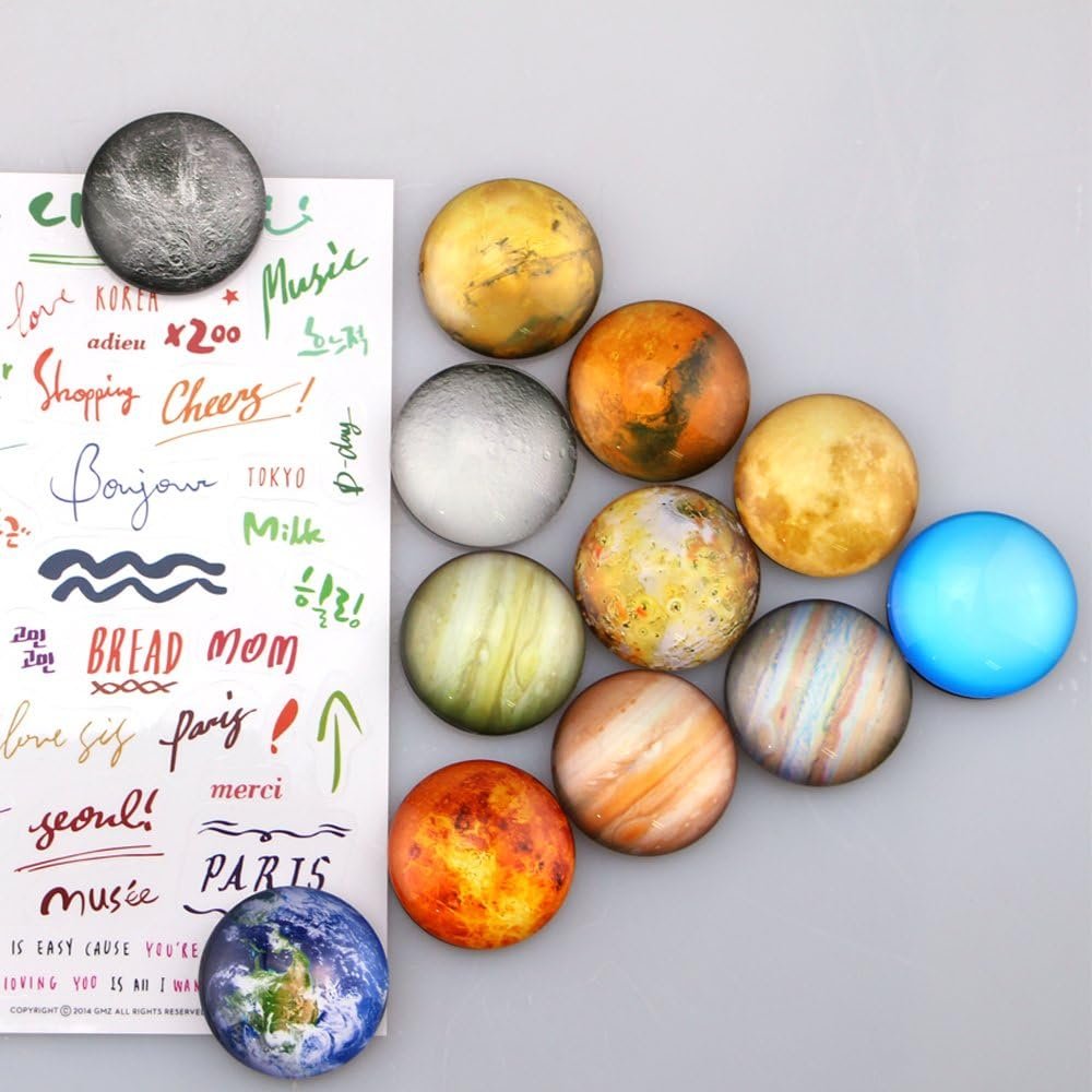 wholesale planetary refrigerator magnets - 12 pack fridge magnets, 1.35 inches diameter, best housewarming home decorations gift. factory & supplier oem