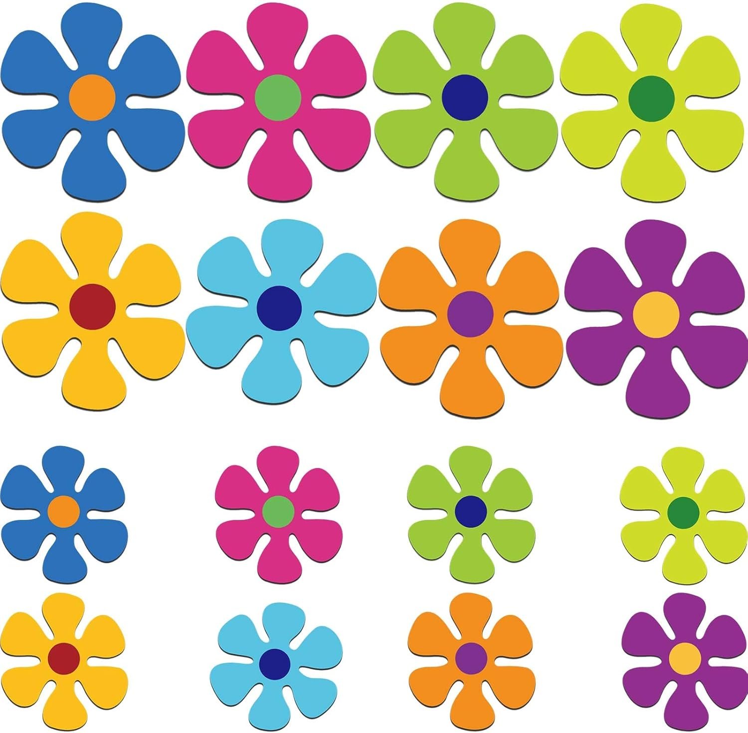 wholesale outus car flower magnet funny magnetic decals decorations cute fridge magnets 60s flower cutout magnet for car home door whiteboard refrigerator (16 pieces,3.9 x 3.9 inch, 2.2 x 2.2 inch) factory & supplier oem