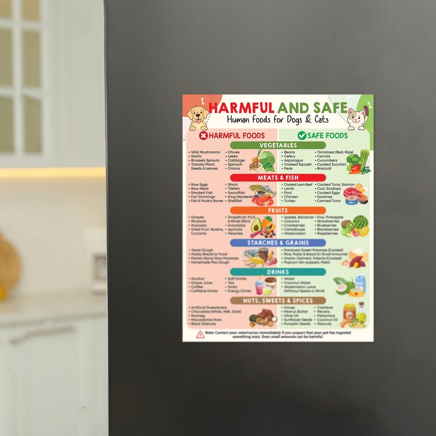 wholesale 8x10 toxic food and safe foods for dog cat magnet for fridge dog cat feeding chart poster - people food dogs cats should not eat factory & supplier oem