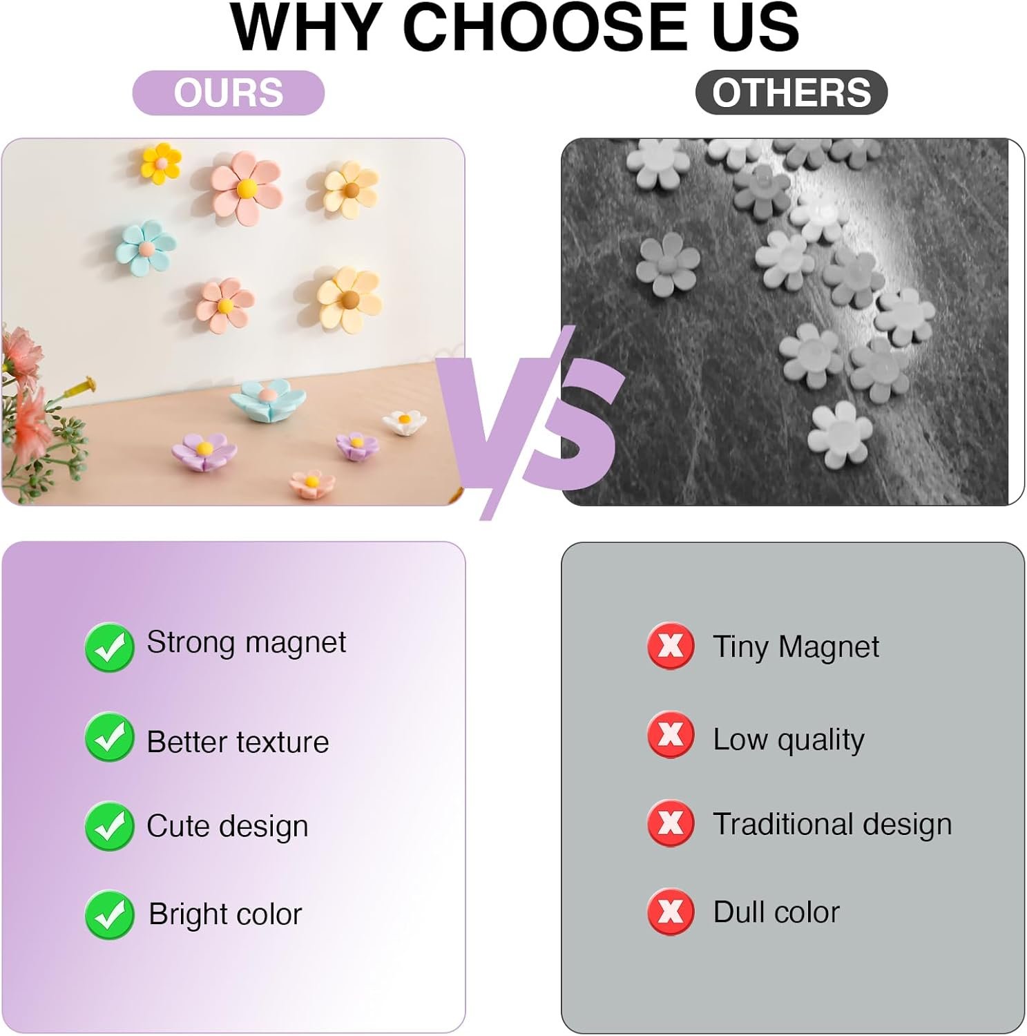 wholesale homestheix - 3d flower magnets for fridge 16 pcs - fridge magnets cute - strong refrigerator magnet - adorable decorations for office - colorful kitchen decor - cute desk accessories for whiteboard factory & supplier oem