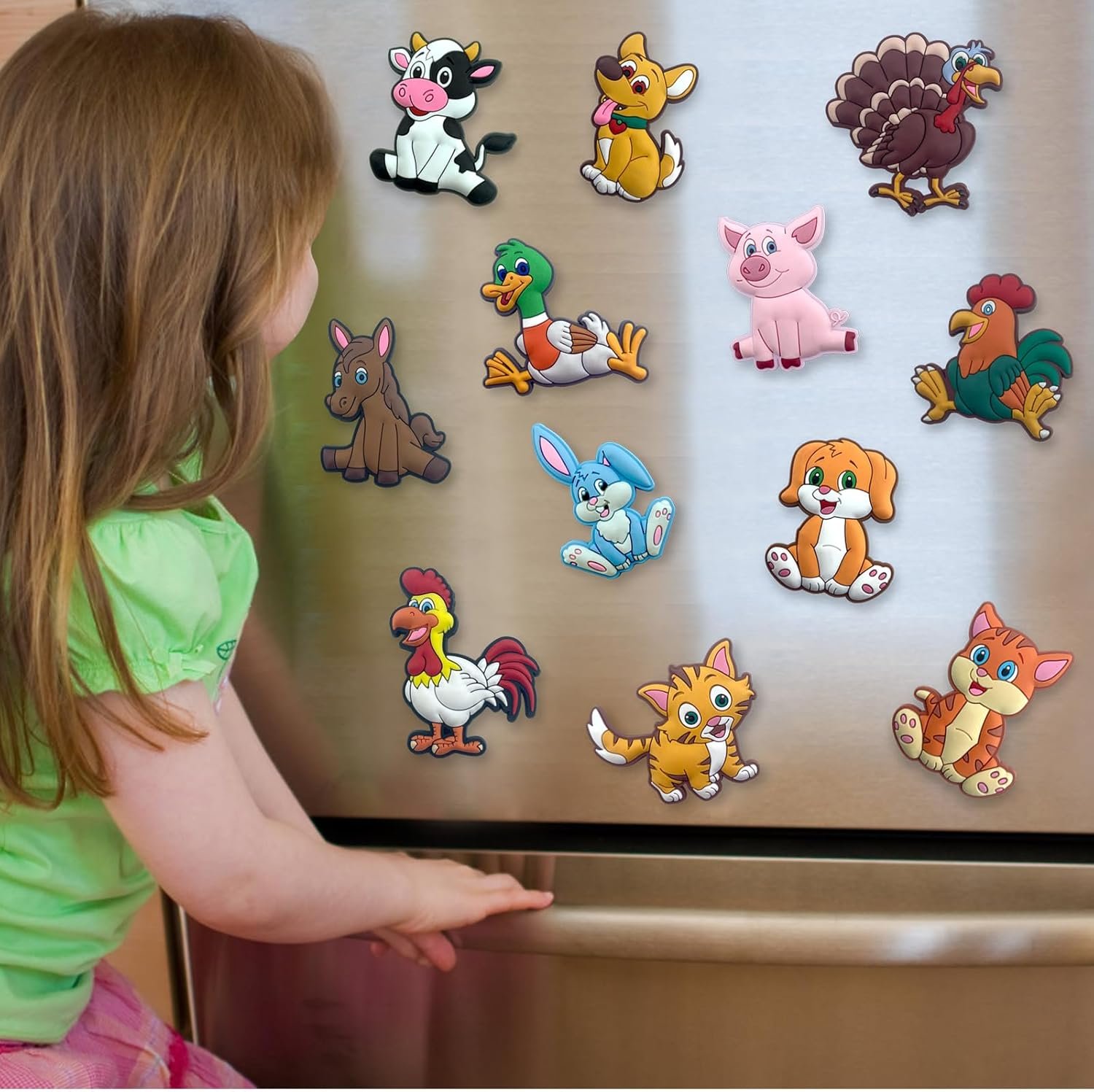 wholesale fridge magnets for toddlers 1-3, acrofek 12 pcs cute animal fridge magnet, soft rubber refrigerator magnets for kids, great educational toys toddler magnet learning gift factory & supplier oem