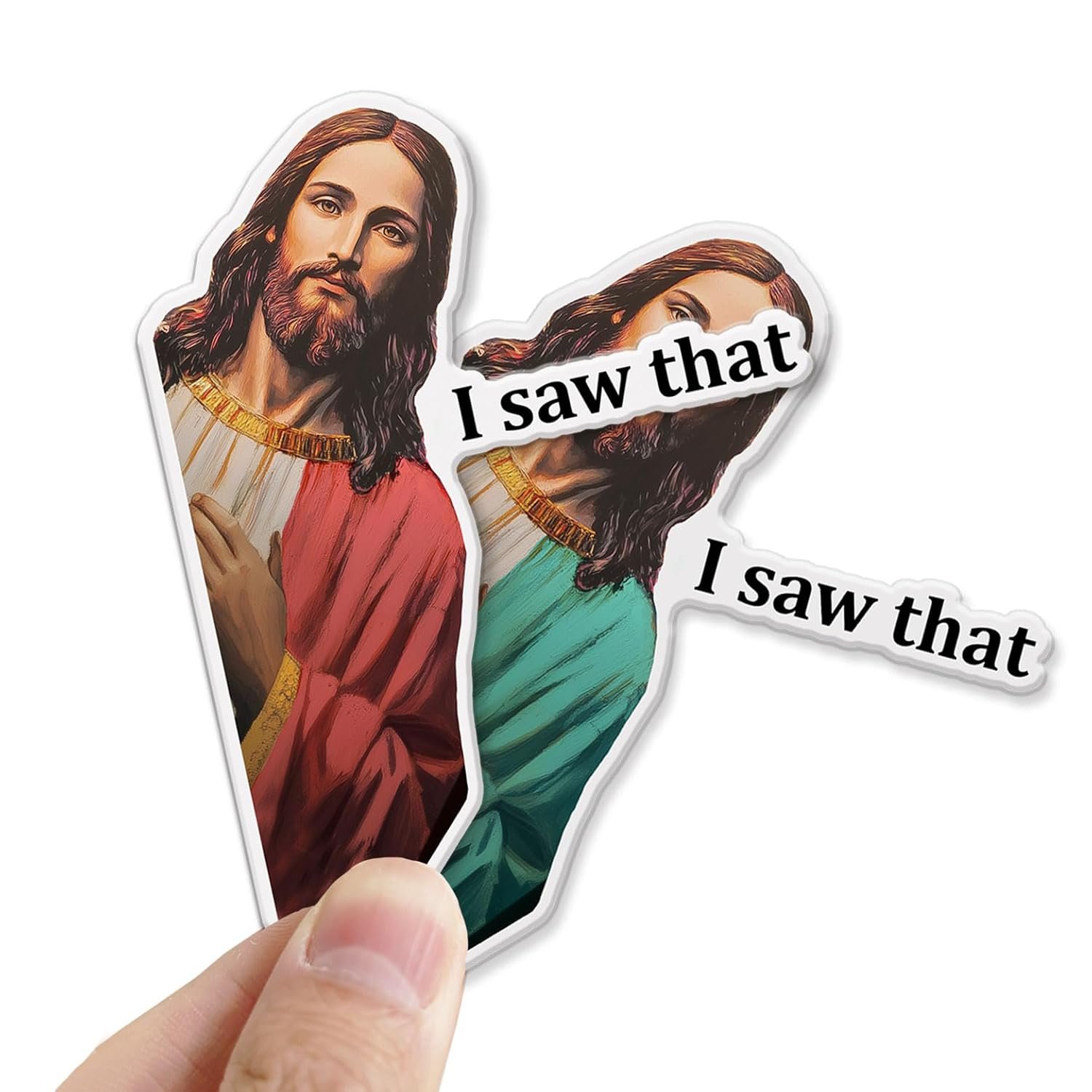 wholesale jesus i saw that magnets, funny jesus refrigerator magnets, funny fridge magnets, car stickers, car magnet, funny jesus magnet, 3.5 inch pack of 2 (red, green) factory & supplier oem