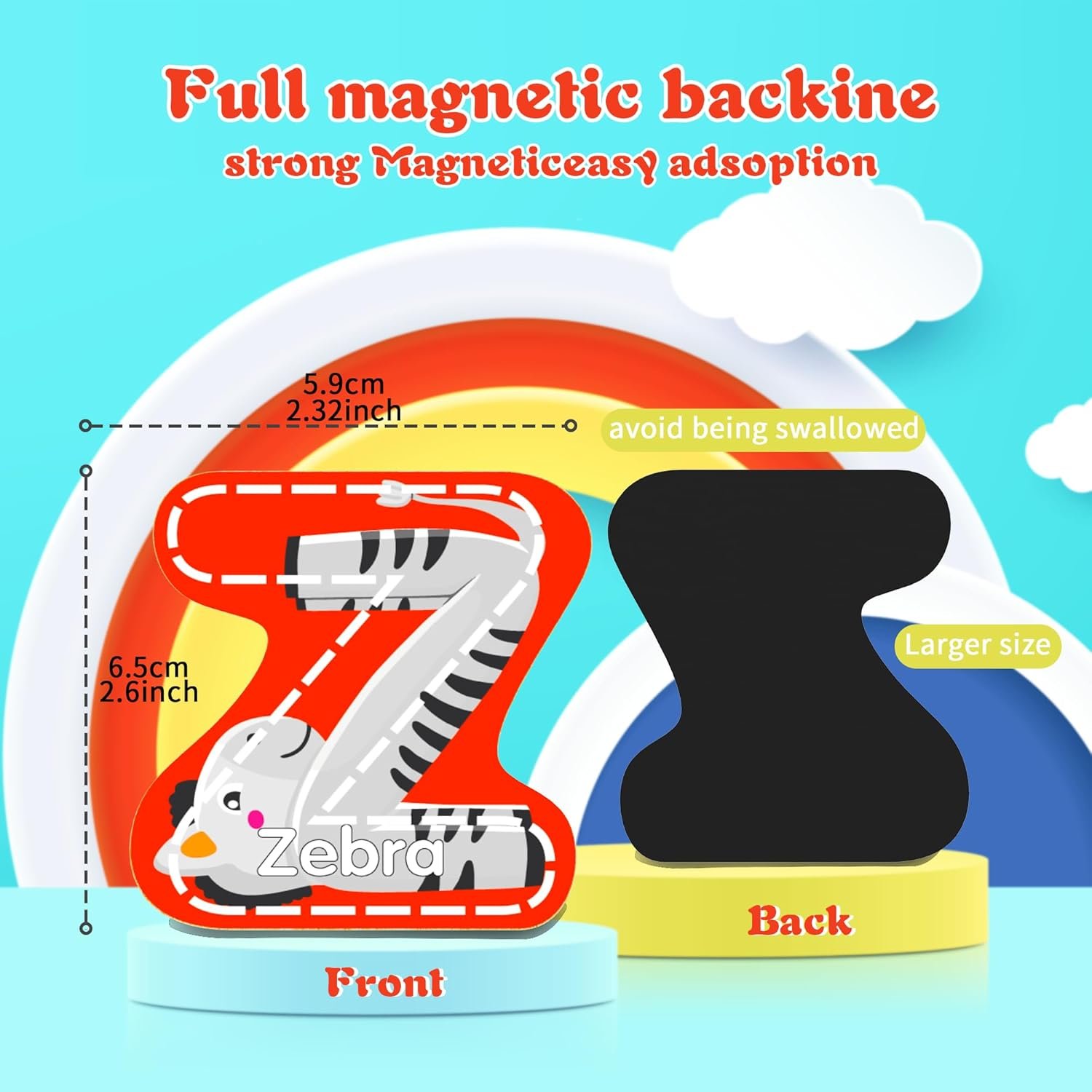 wholesale magnetic letter, thickened wooden abc alphabet fridge magnets for toddlers 1-3, large cute animal magnet learning toys set for kids ages 2 4 5 years old preschool learning (multicoloured) factory & supplier oem