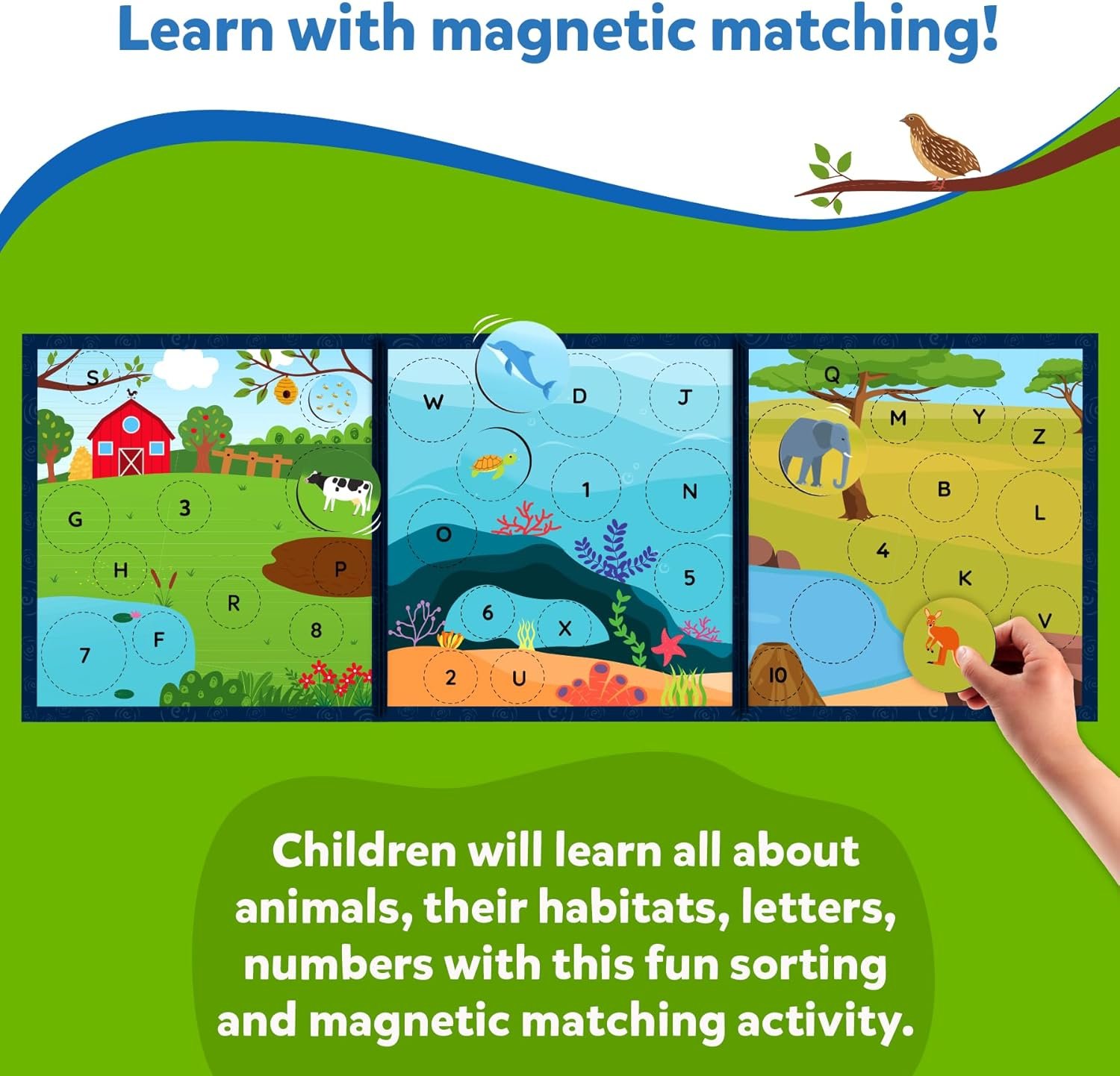 wholesale skillmatics magnetic matching activity - letters, numbers & animals, preschool learning toy & game for kids, 35+ magnetic pieces, gifts for boys & girls ages 3, 4, 5, 6 factory & supplier oem