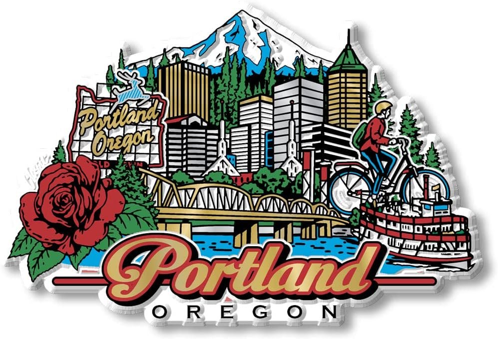 wholesale portland, oregon city magnet by classic magnets, collectible souvenirs made in the usa, 4.2