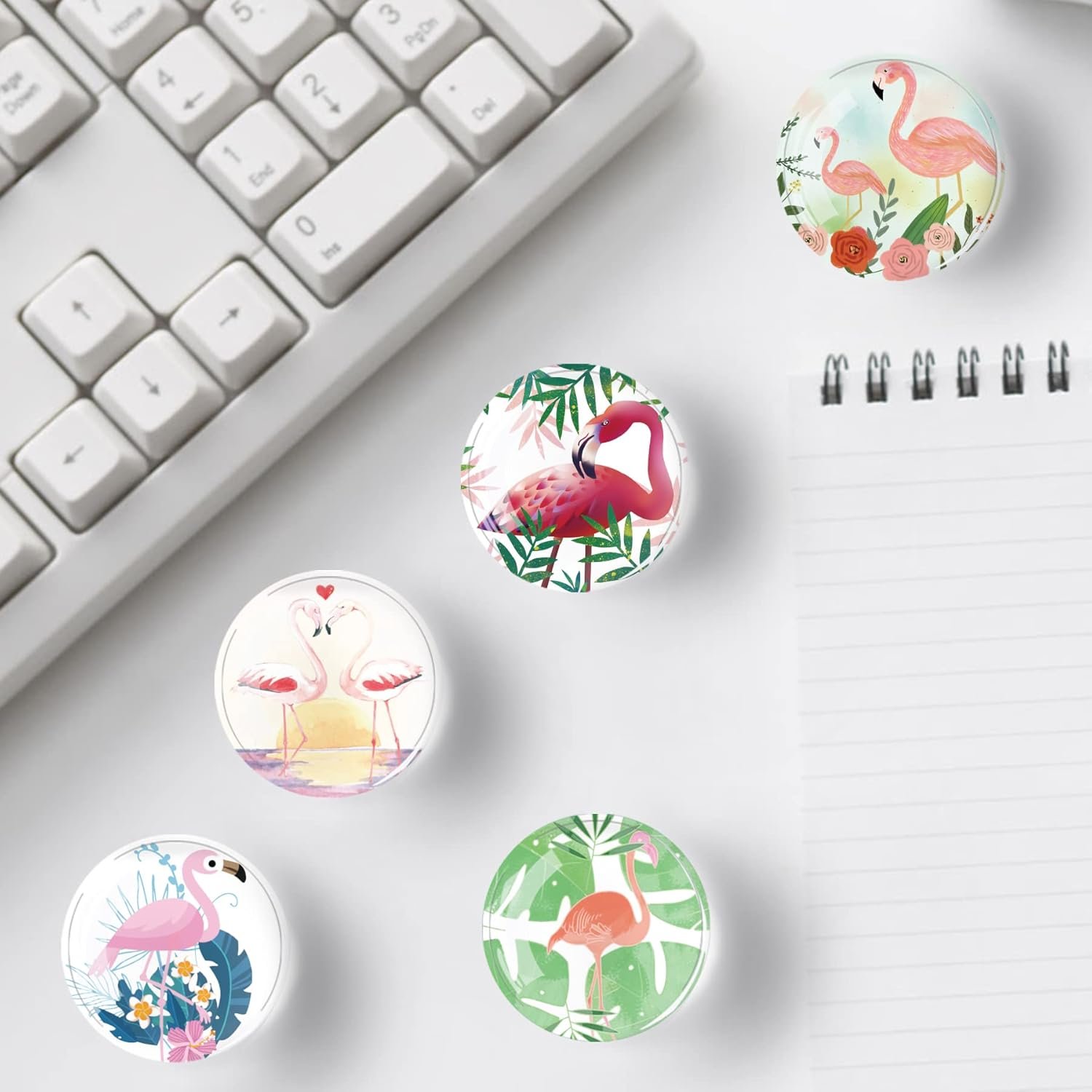wholesale 12pcs glass strong magnetic refrigerator magnet fridge sticker,cute flamingo fridge magnets decoration for crafts,strong fridge magnets for kitchen, school,office whiteboard, cabinet and dishwasher factory & supplier oem