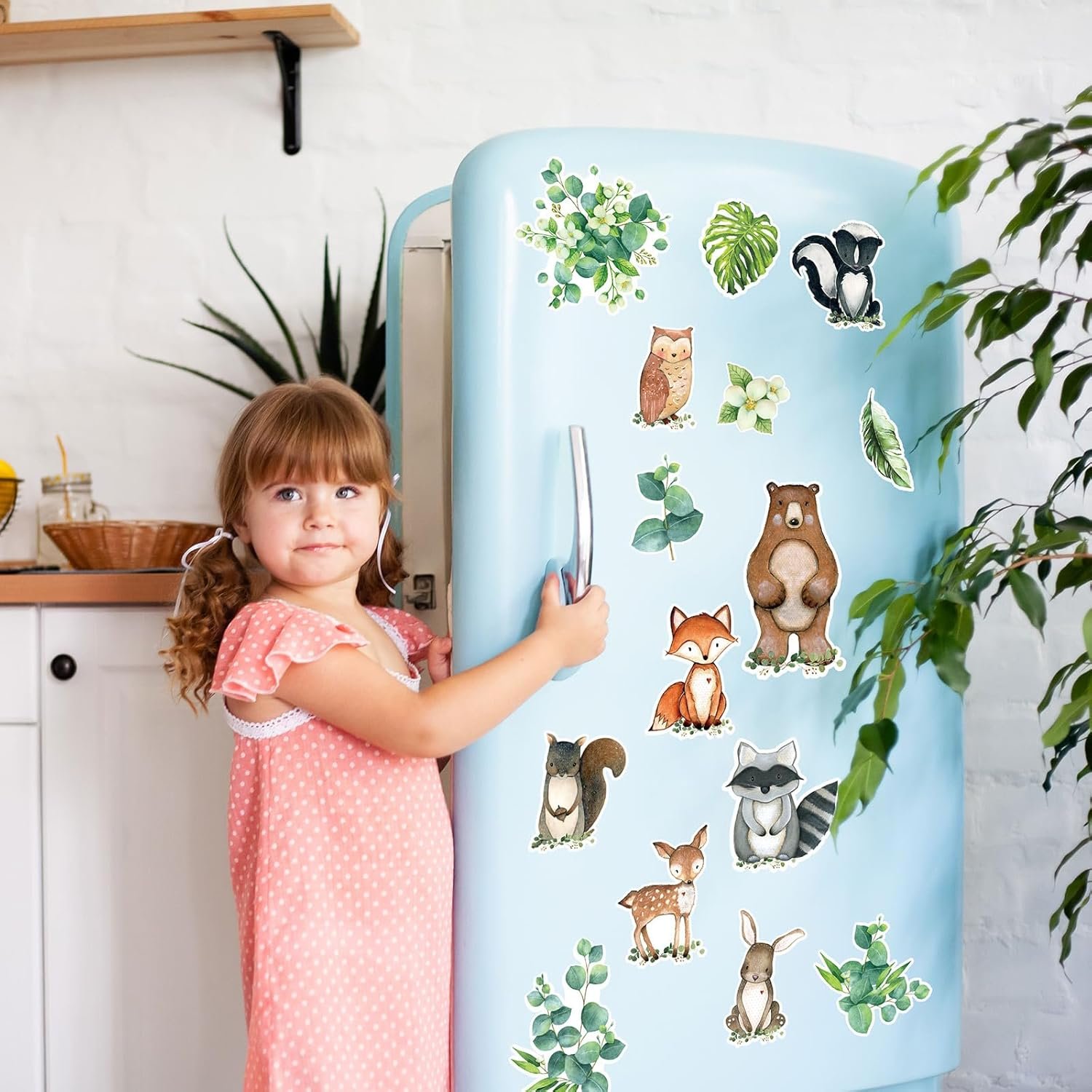 wholesale whaline 15pcs woodland animals refrigerator magnets watercolor forest animal greenery fridge magnet decals nature theme garage magnet for baby shower birthday party spring supplies factory & supplier oem