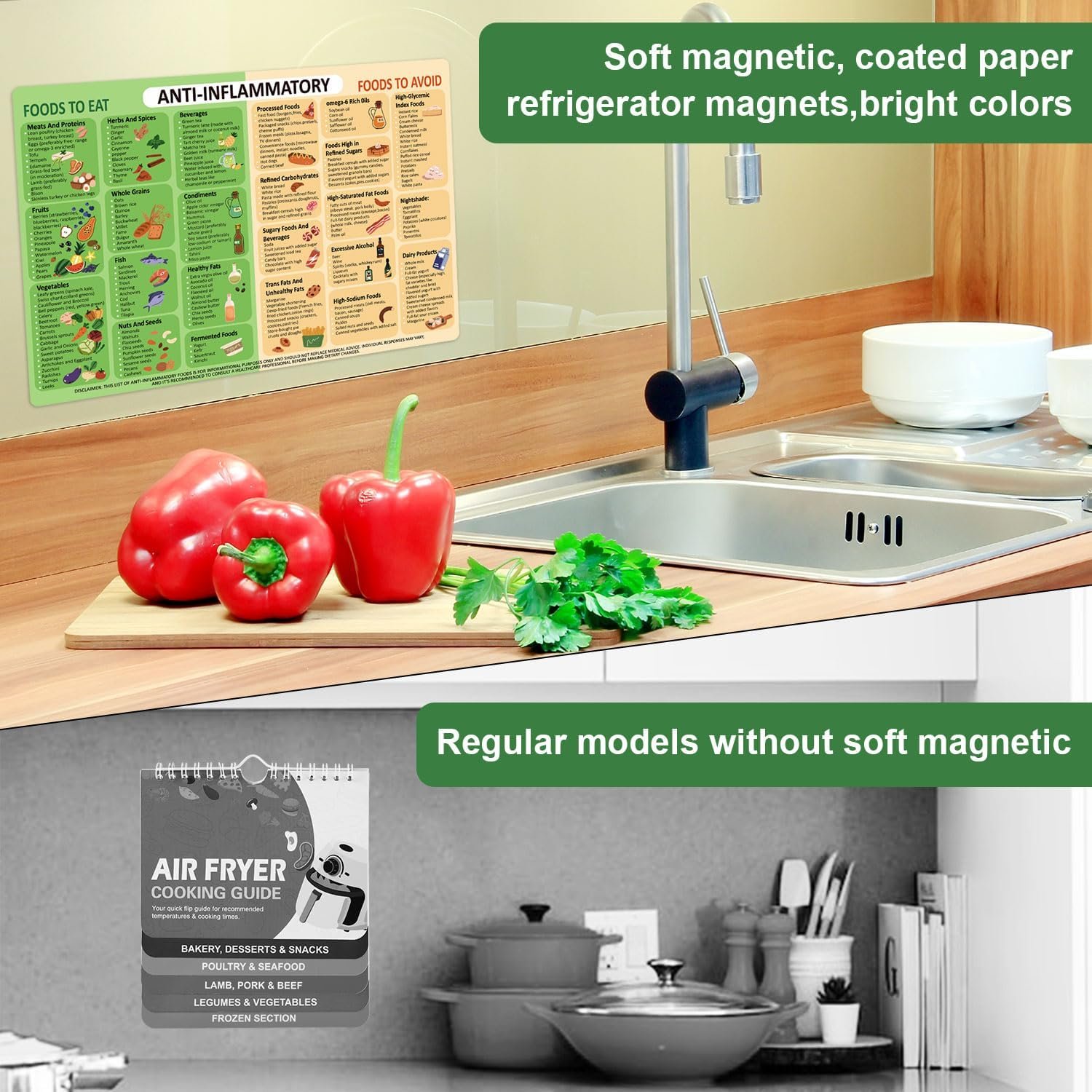 wholesale gosknor anti-inflammatory diet food guide fridge magnet, anti-inflammatory food list chart fridge magnet 14x10 inch strong magnetic nutritional food list poster board for beginners factory & supplier oem