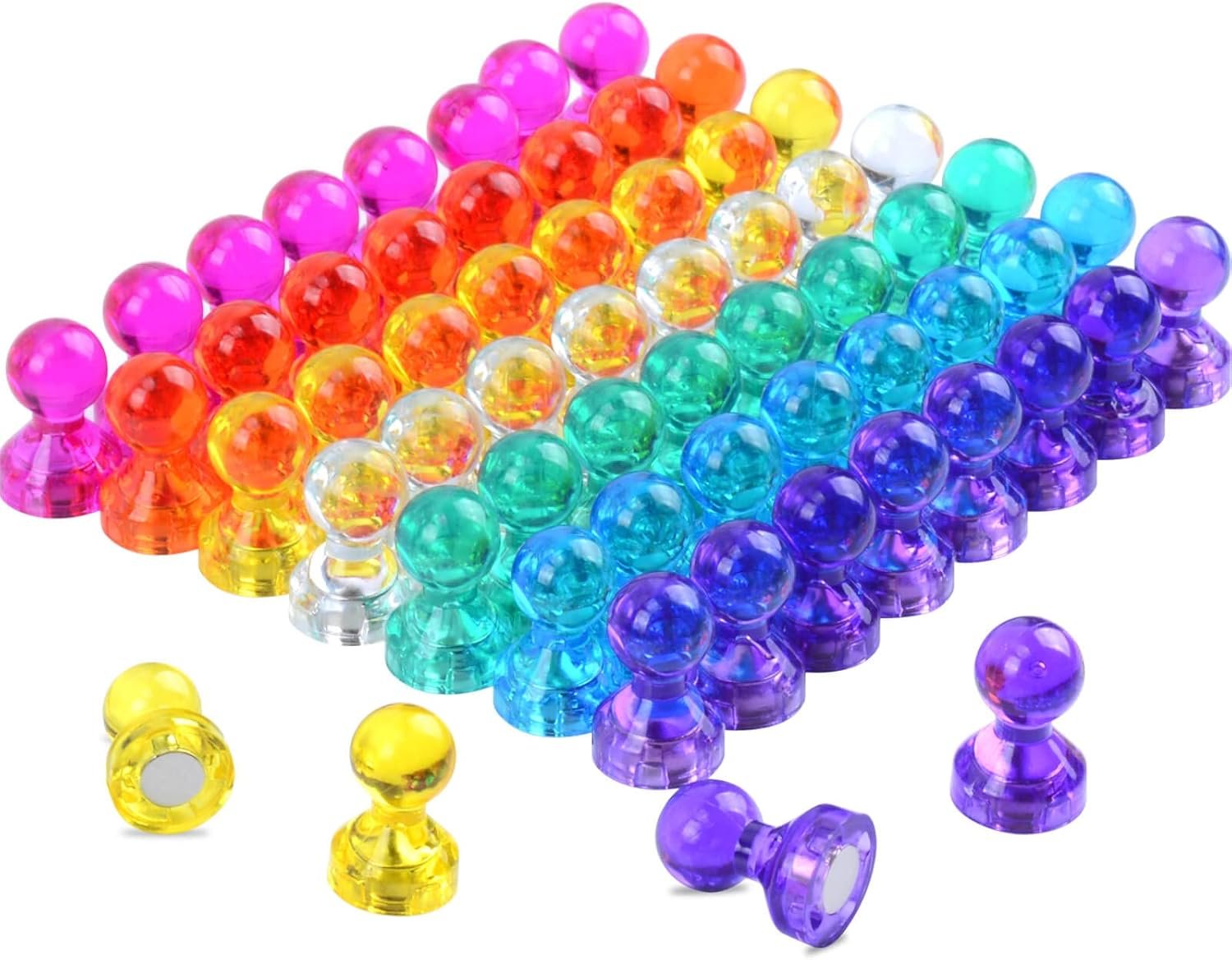 wholesale 60pcs push pin magnets, small strong refrigerator magnets for whiteboard, funny cute decorative fridge magnet, for locker school classroom calendar kitchen office dry erase board map magnetic push pin factory & supplier oem