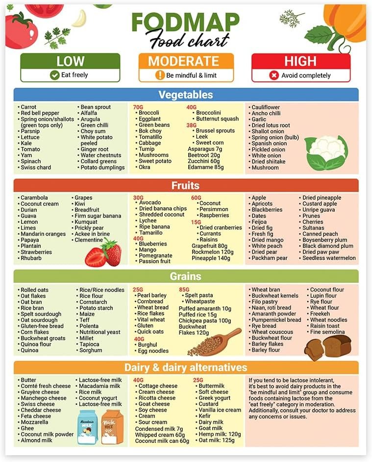 wholesale magnetic low fodmap chart, 8
