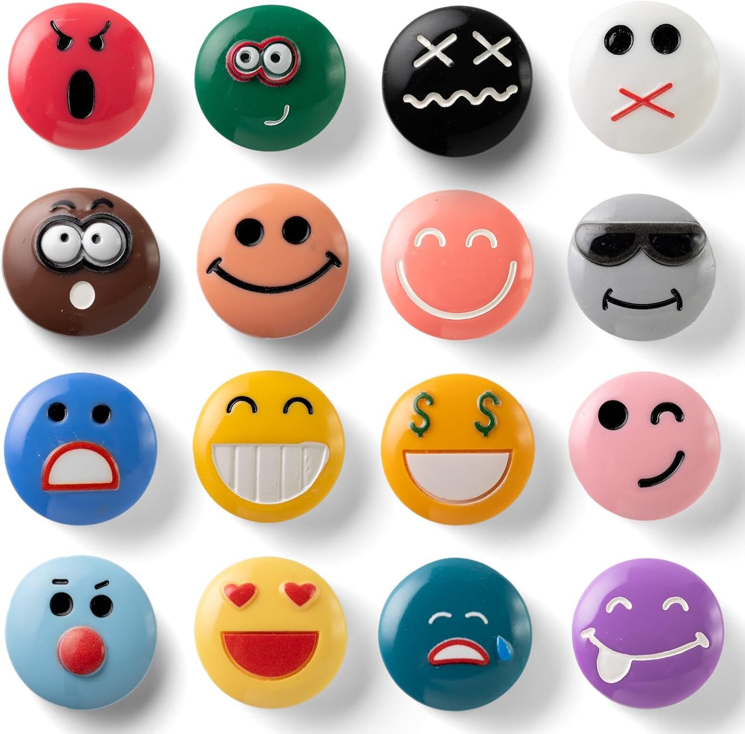 wholesale 16 or 9-pack 3d emoji fridge magnets - vibrant resin expressions with strong neodymium magnets, smooth finish & flat back design factory & supplier oem