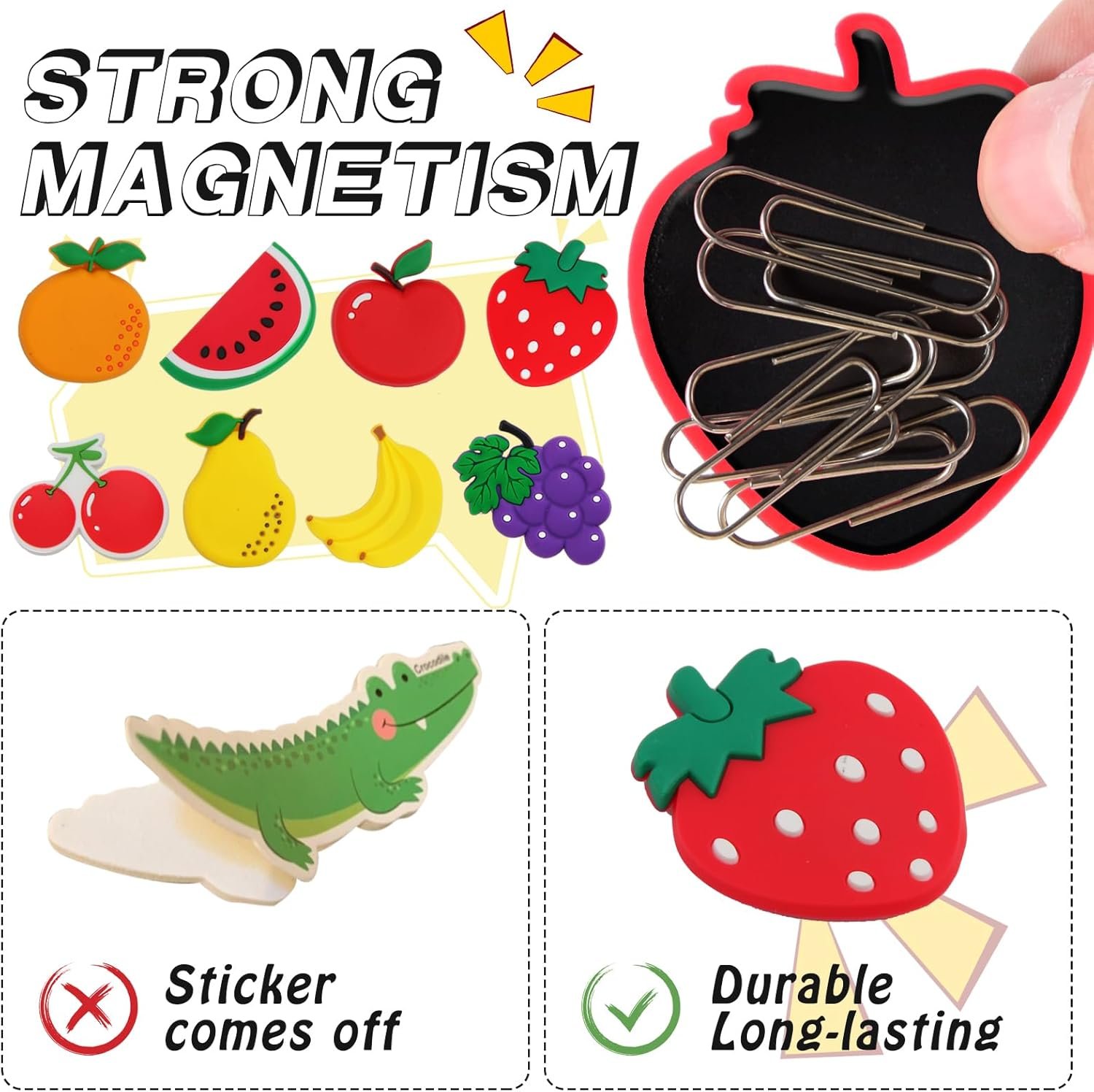wholesale refrigerator magnets for toddlers - cute fruit fridge magnets for toddlers 1-3,full back magnetic toddler magnets for baby ages 3 factory & supplier oem