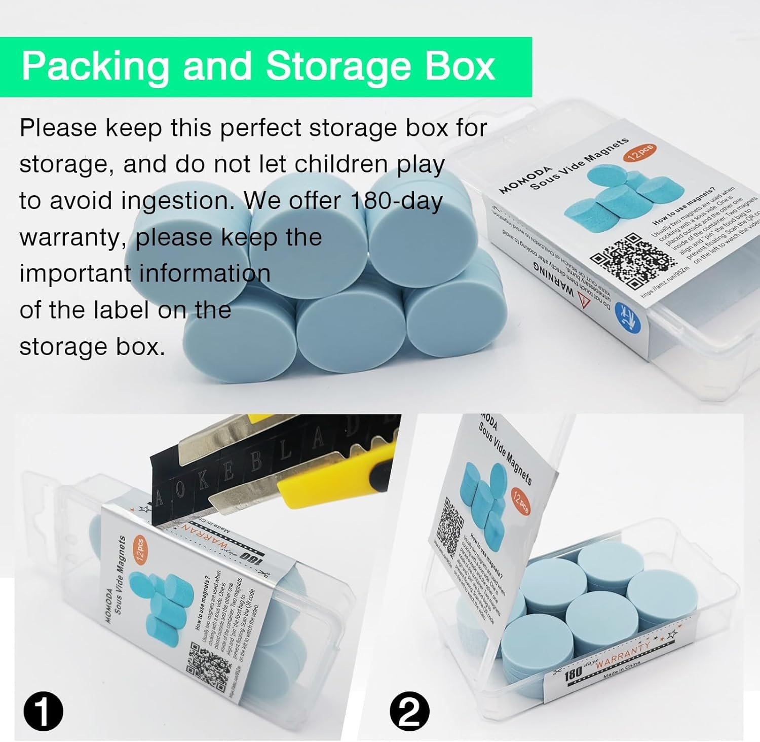 wholesale momoda sous vide magnet clips - ensure perfectly cooked meals with these food grade silicone-coated sous vide magnets! keep bags submerged & prevent floating - pack of 12 factory & supplier oem
